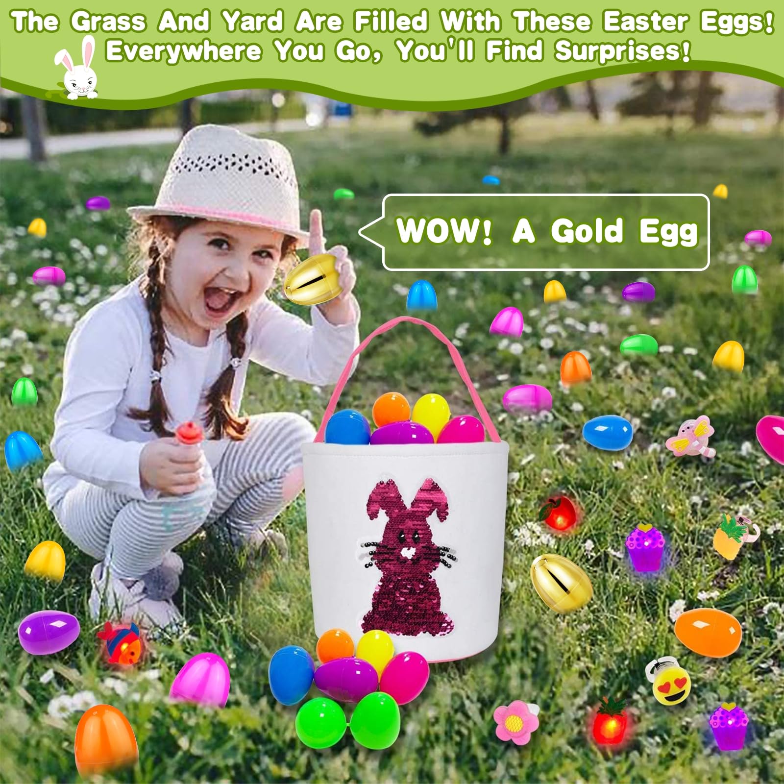 Foto 7 pulgar | Paquete De 50 Cestas De Pascua Turnmeon Con 2 Huevos Dorados - Venta Internacional.