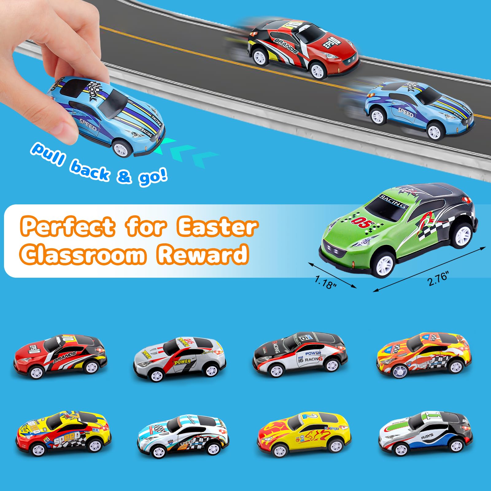 Foto 4 pulgar | Huevos De Pascua Auuguu, Paquete De 24, Con Coches De Carreras Retráctiles En El Interior - Venta Internacional.