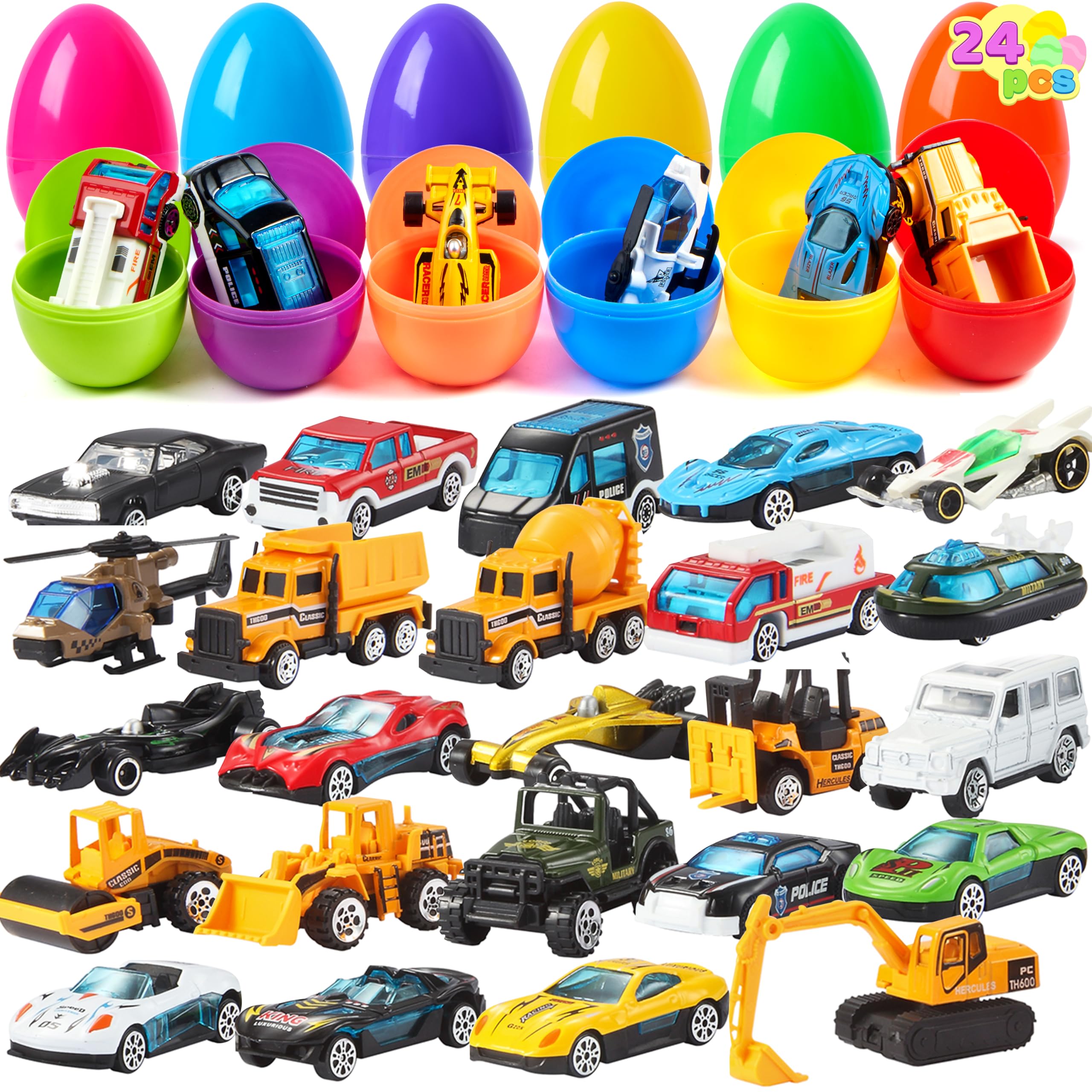 Huevos De Pascua Precargados Joyin Con 24 Coches Fundidos A Presión Para Niños - Venta Internacional.