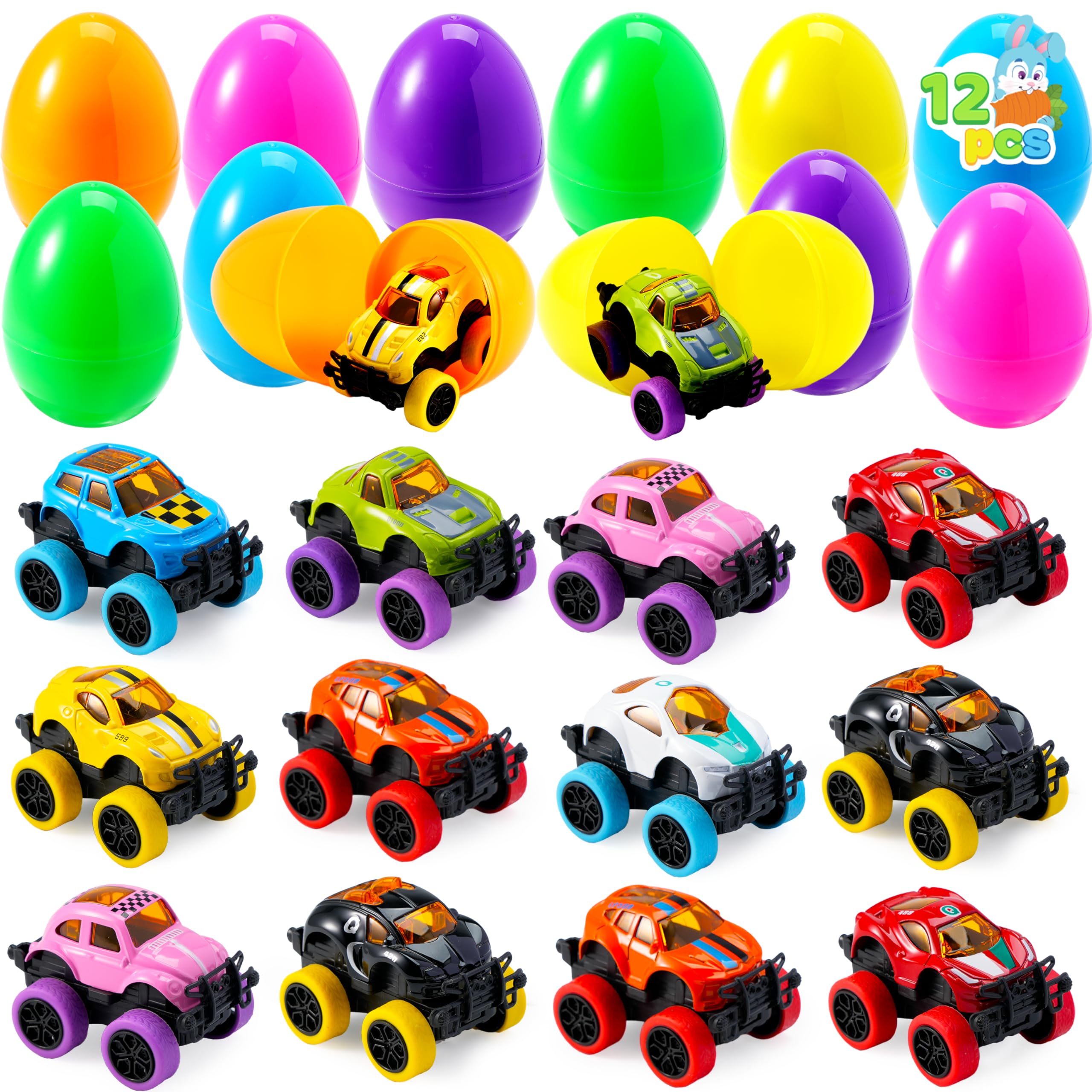 Huevos De Pascua Rellenos Con Monster Cars Joyin, 12 Unidades, Para Niños - Venta Internacional.