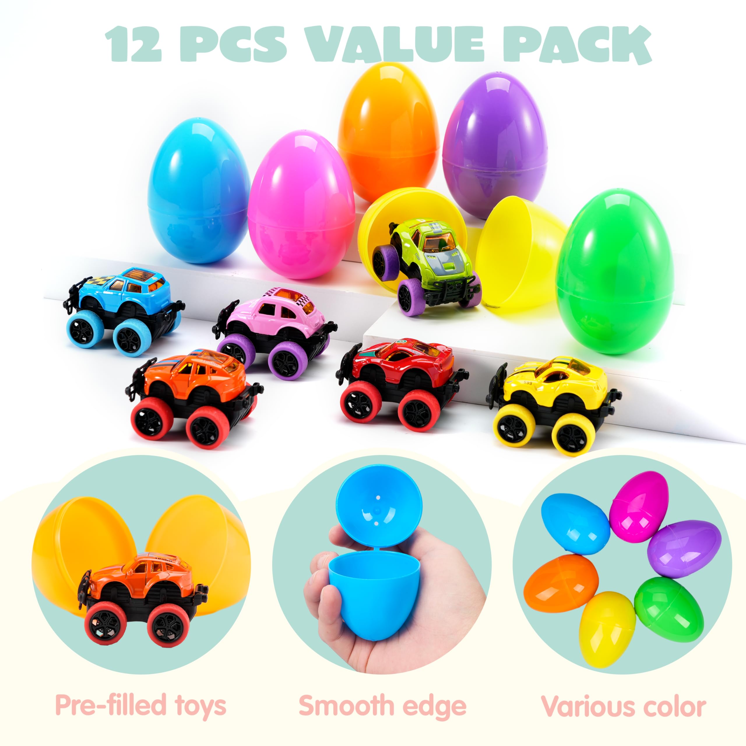 Foto 5 pulgar | Huevos De Pascua Rellenos Con Monster Cars Joyin, 12 Unidades, Para Niños - Venta Internacional.