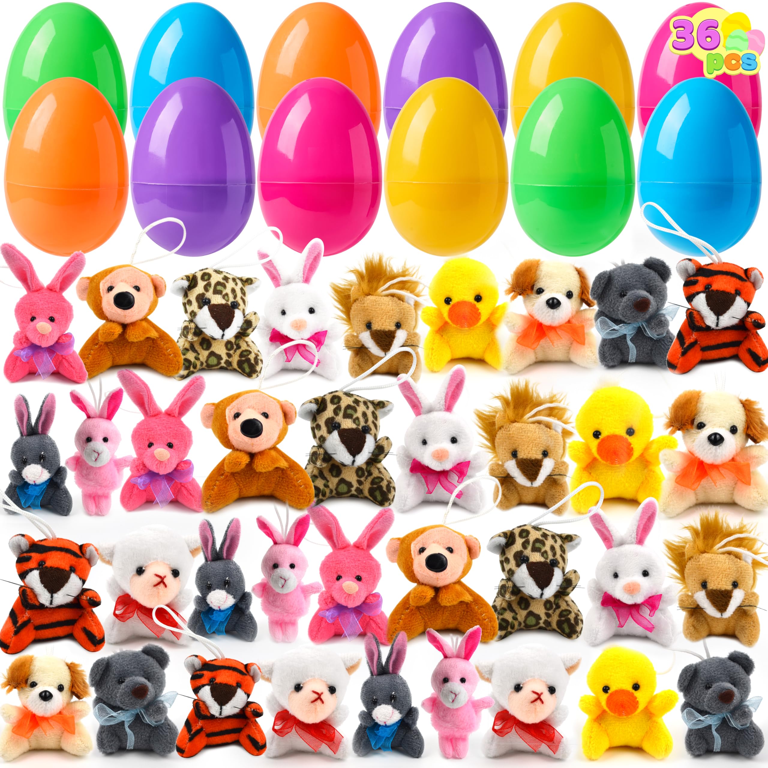 Foto 1 | Huevos De Pascua Rellenos Con Juguetes De Animales De Peluche Joyin, 36 Unidades Para Niños - Venta Internacional.