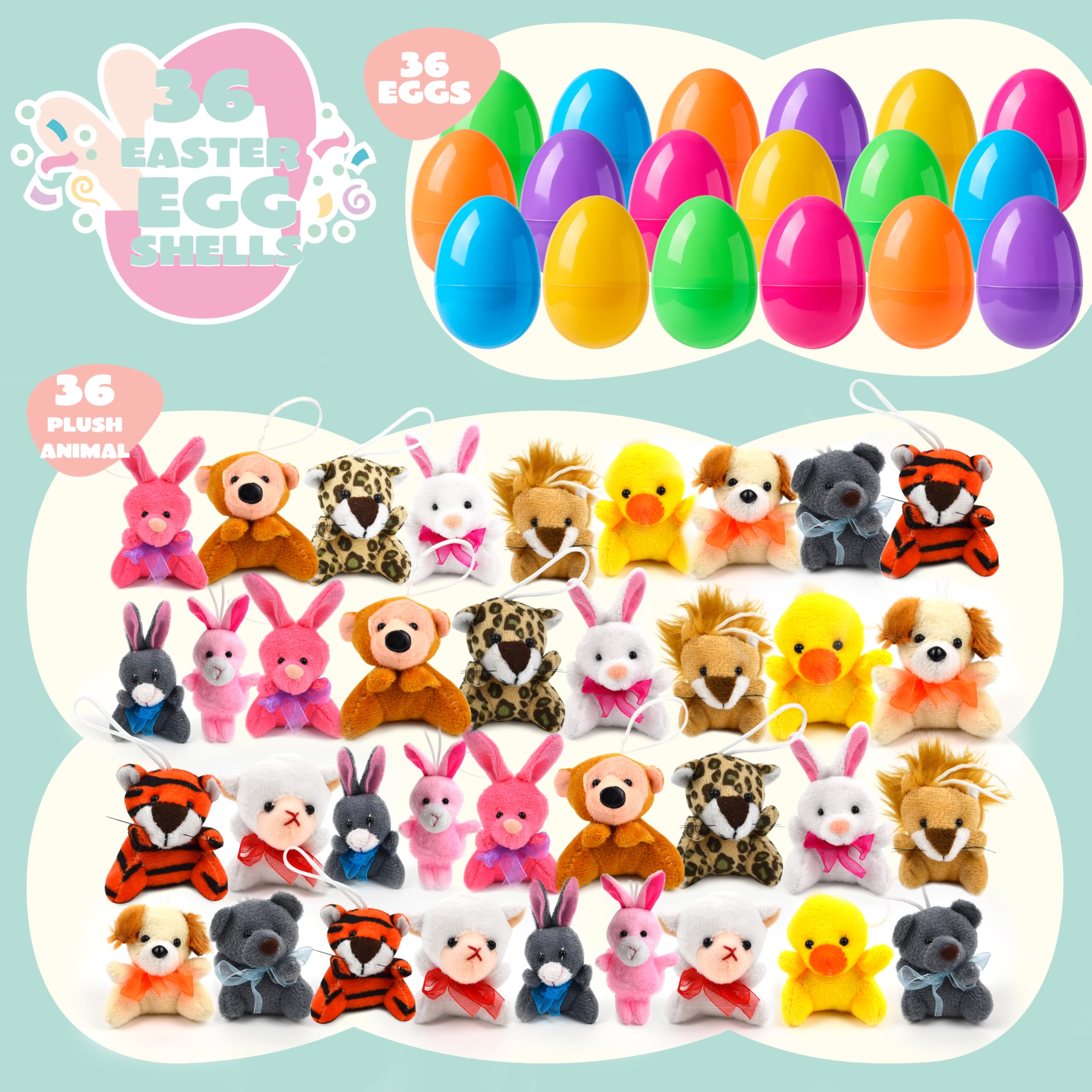 Foto 4 pulgar | Huevos De Pascua Rellenos Con Juguetes De Animales De Peluche Joyin, 36 Unidades Para Niños - Venta Internacional.