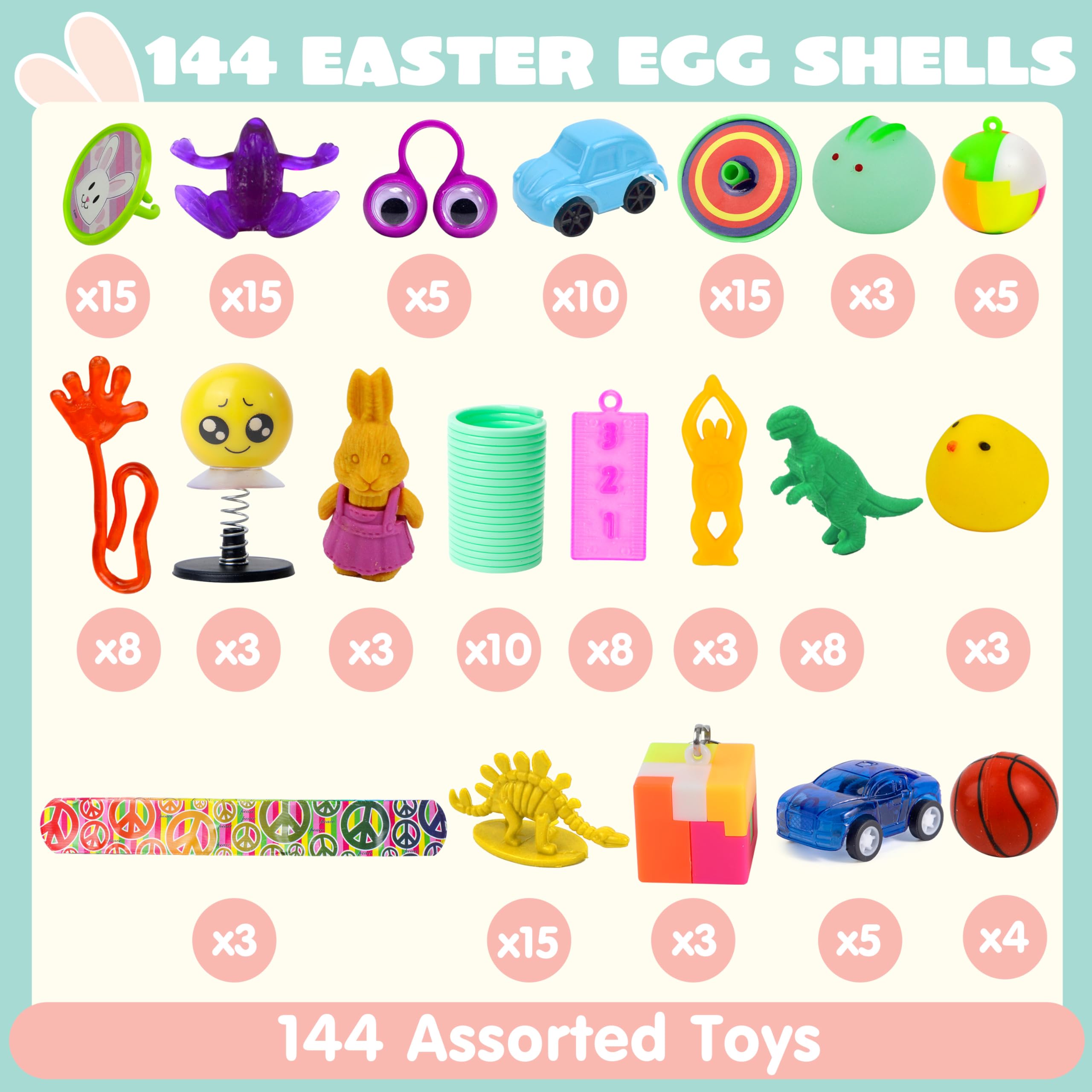 Foto 3 pulgar | Huevos De Pascua Precargados Joyin, 144 Unidades, Con Varios Juguetes - Venta Internacional.