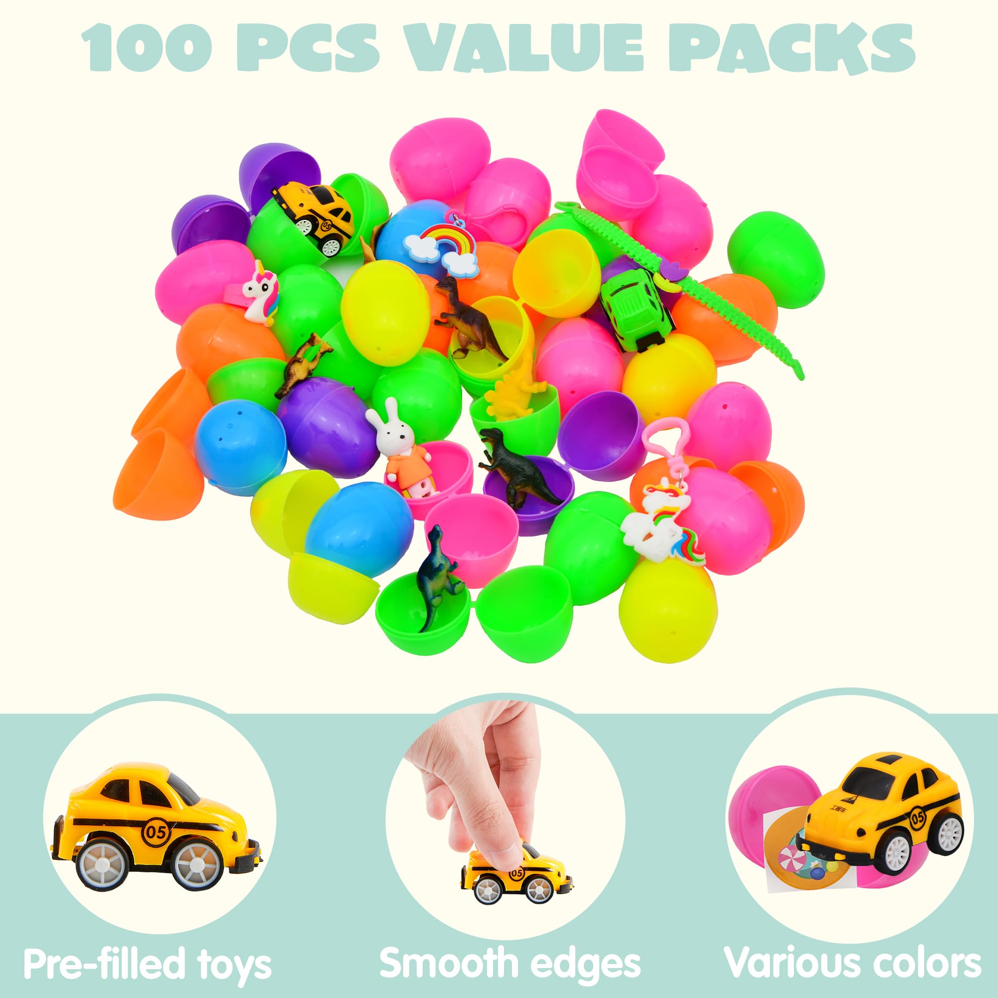 Foto 3 pulgar | Huevos De Pascua Precargados Joyin, 100 Unidades, Con Juguetes Y Pegatinas - Venta Internacional.