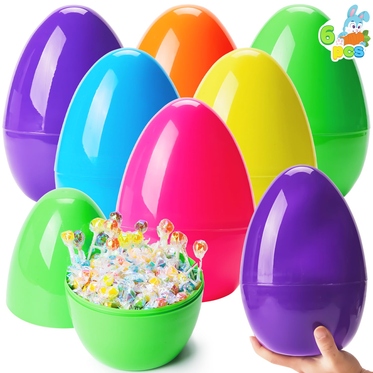 Huevos De Pascua Joyin 10 Gigantes De 25 Cm, Rellenables De Plástico, 6 Unidades - Venta Internacional.
