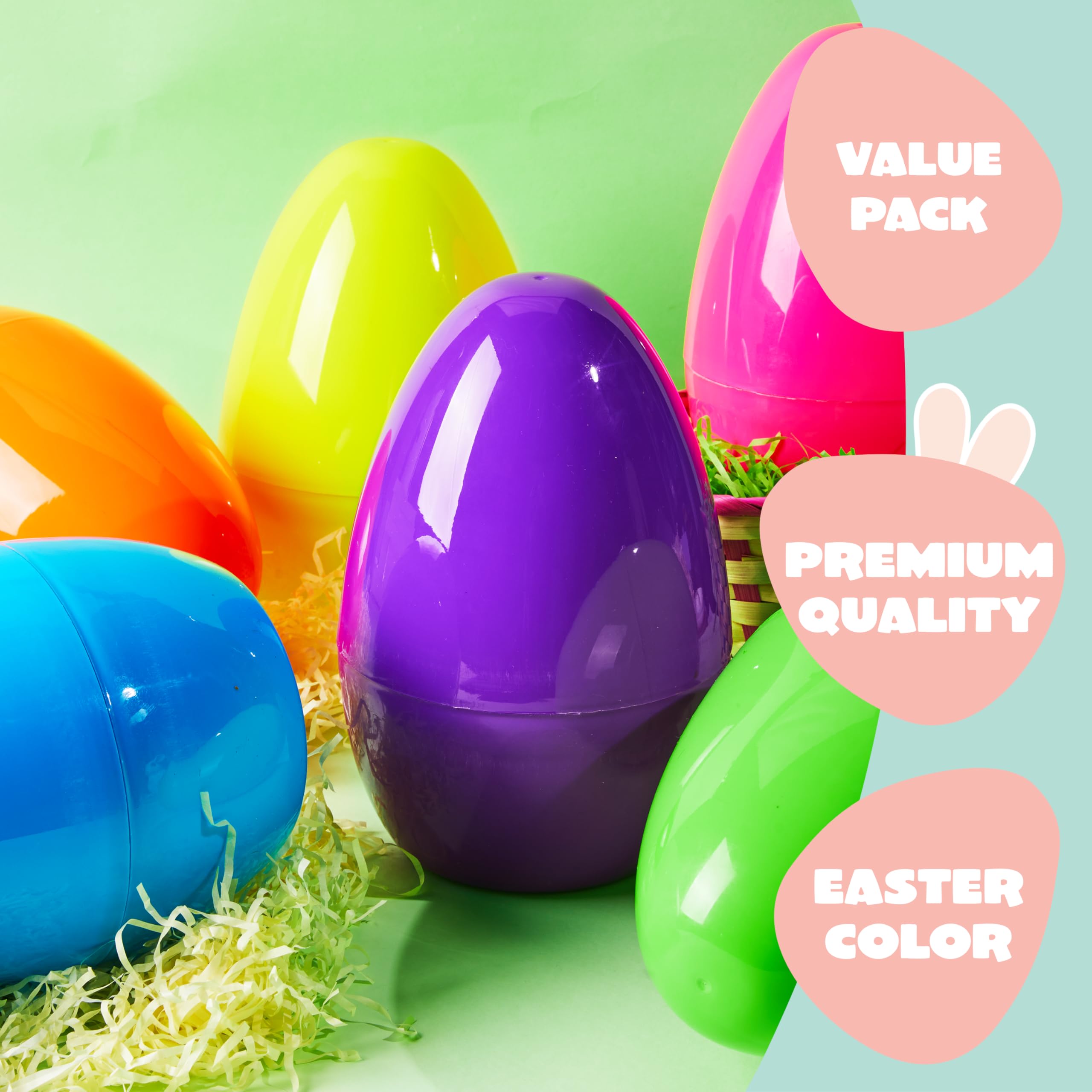 Foto 4 pulgar | Huevos De Pascua Joyin 10 Gigantes De 25 Cm, Rellenables De Plástico, 6 Unidades - Venta Internacional.