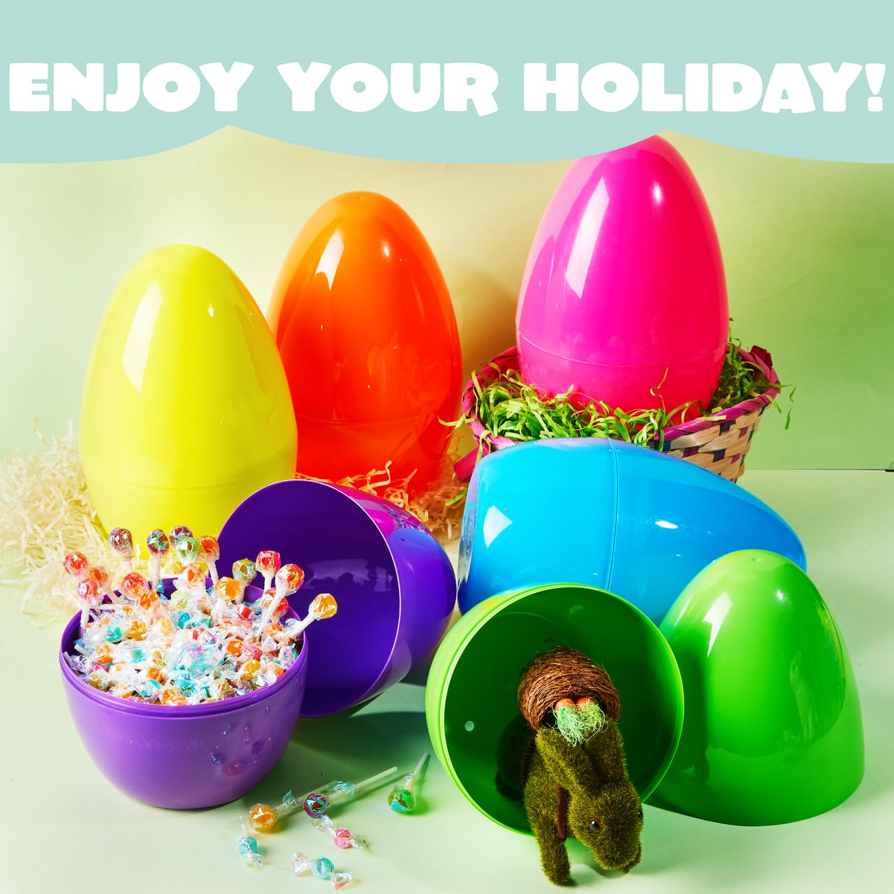 Foto 6 pulgar | Huevos De Pascua Joyin 10 Gigantes De 25 Cm, Rellenables De Plástico, 6 Unidades - Venta Internacional.