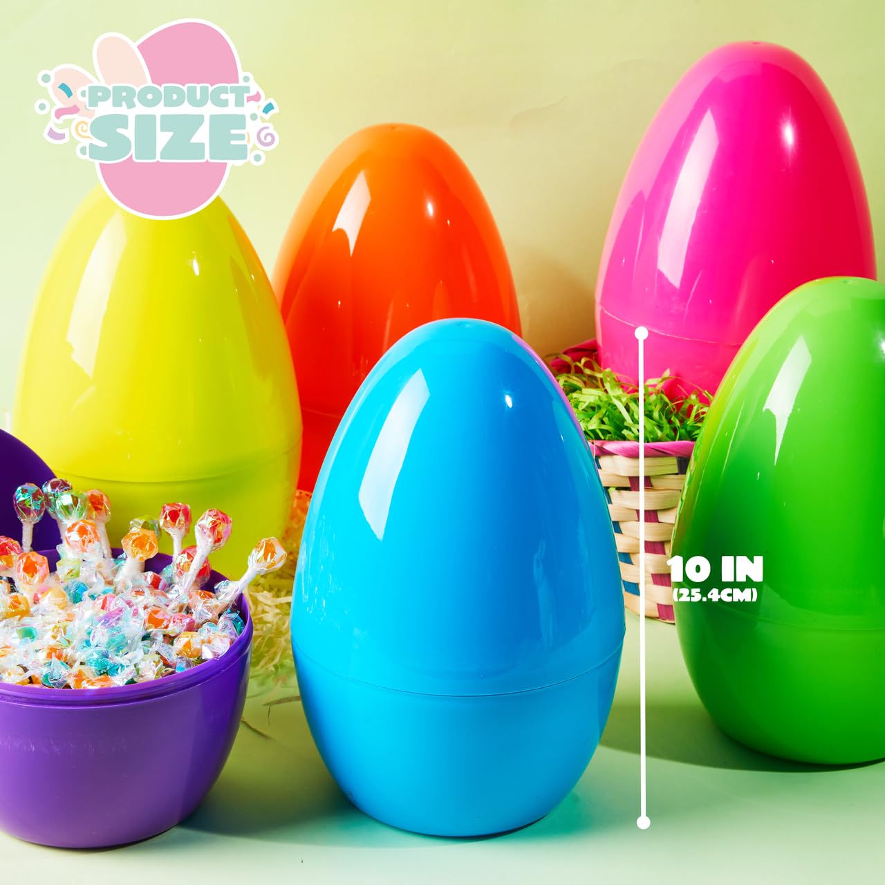 Foto 7 pulgar | Huevos De Pascua Joyin 10 Gigantes De 25 Cm, Rellenables De Plástico, 6 Unidades - Venta Internacional.