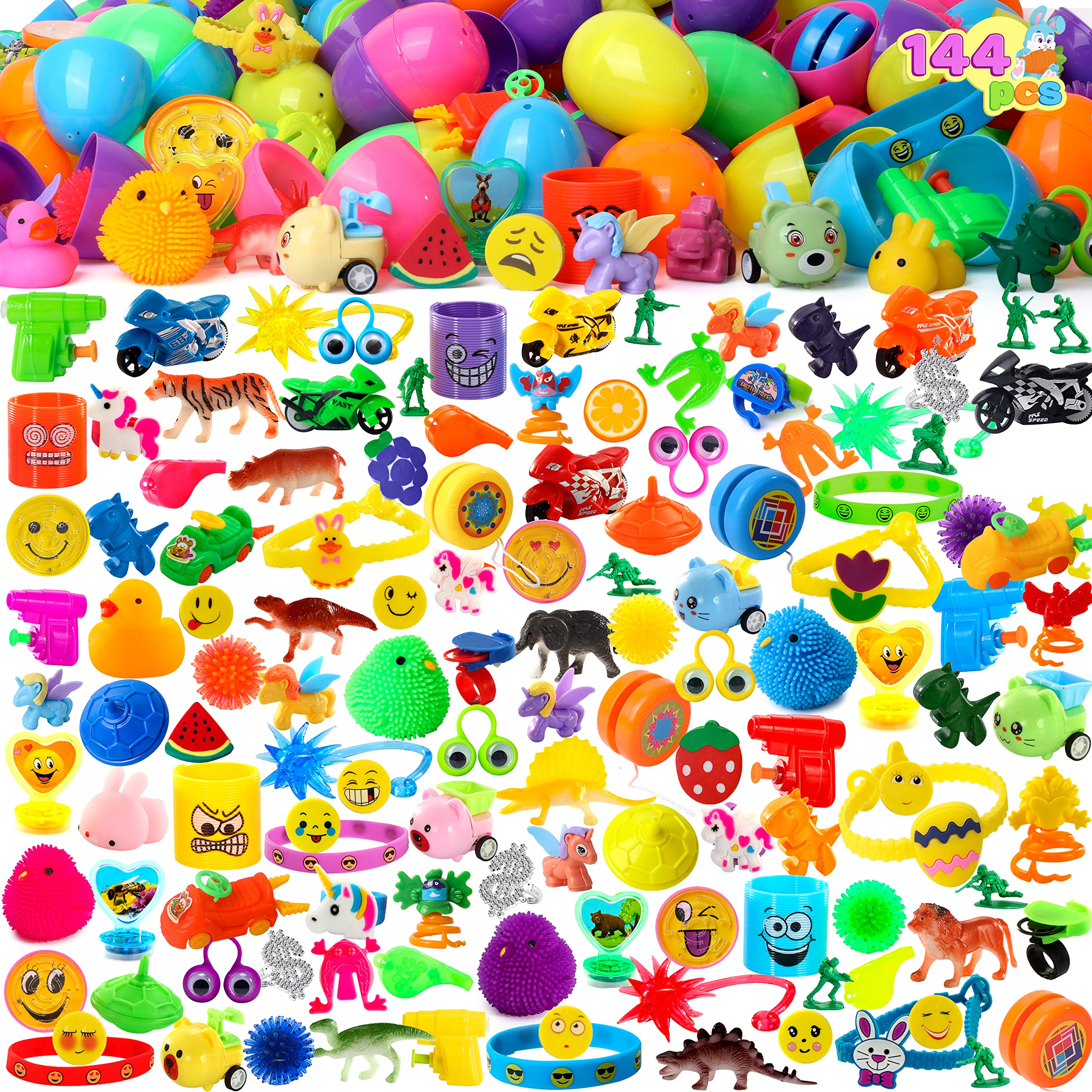 Huevos De Pascua Precargados Joyin, 144 Unidades, Con Juguetes Y Pegatinas - Venta Internacional.