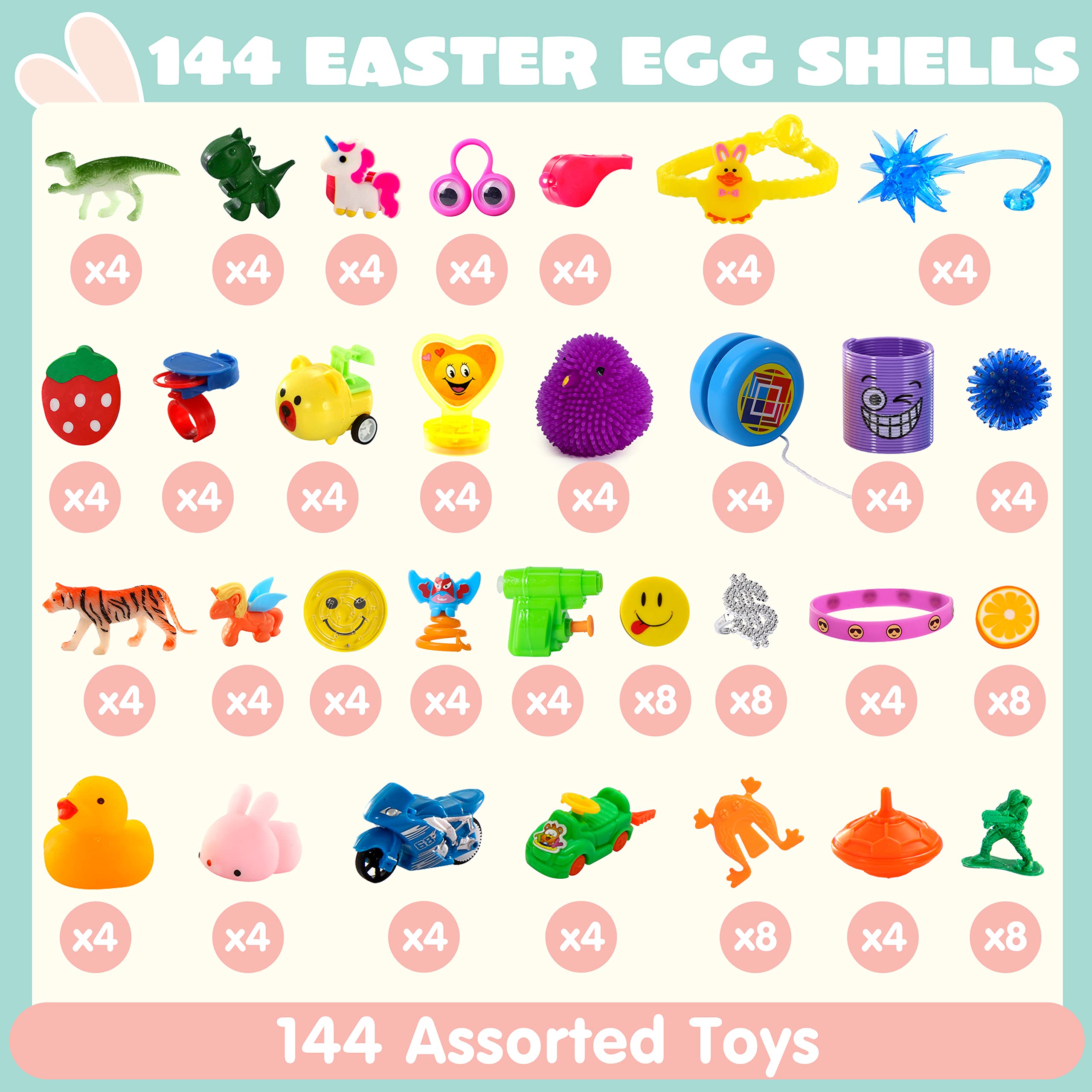 Foto 3 pulgar | Huevos De Pascua Precargados Joyin, 144 Unidades, Con Juguetes Y Pegatinas - Venta Internacional.
