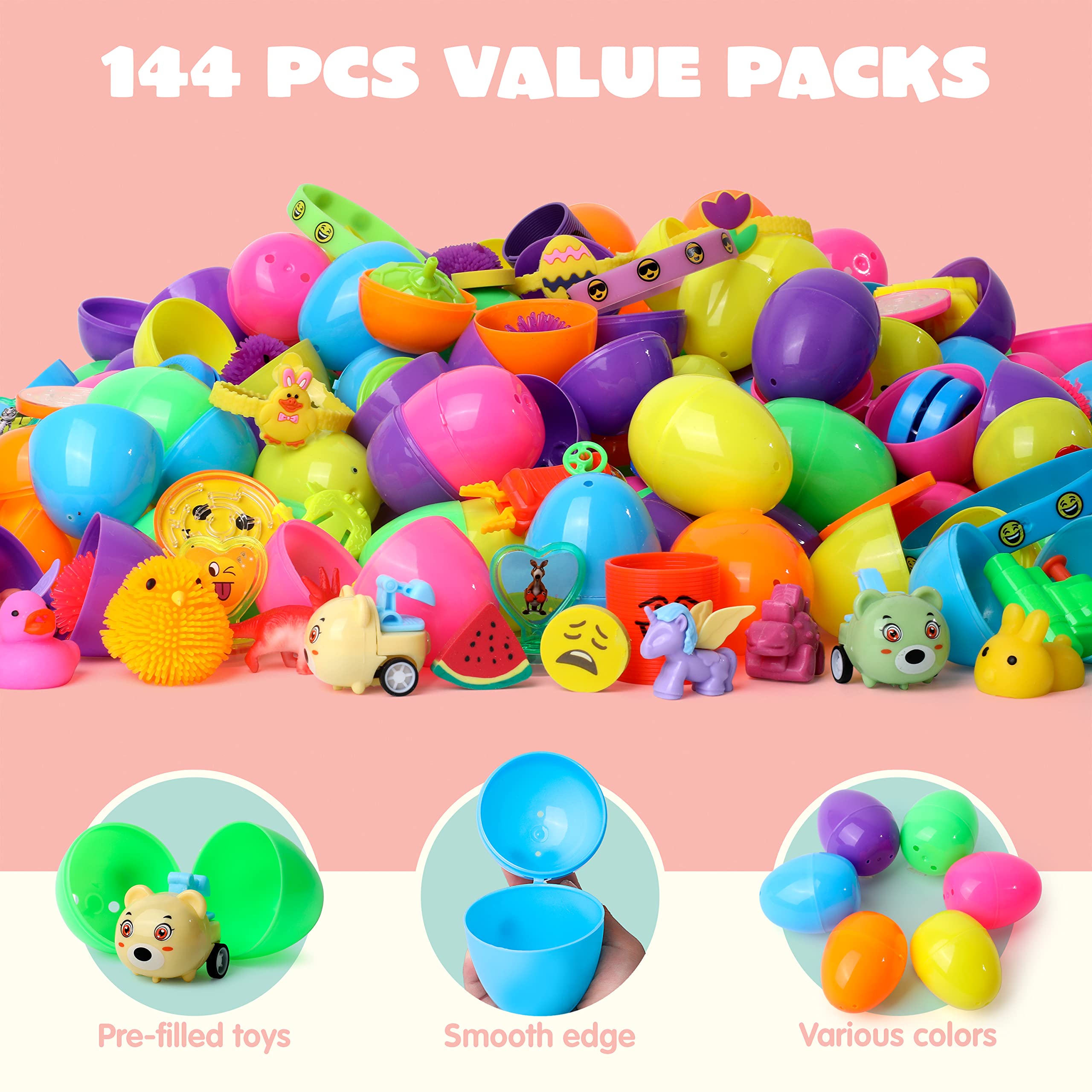 Foto 4 pulgar | Huevos De Pascua Precargados Joyin, 144 Unidades, Con Juguetes Y Pegatinas - Venta Internacional.