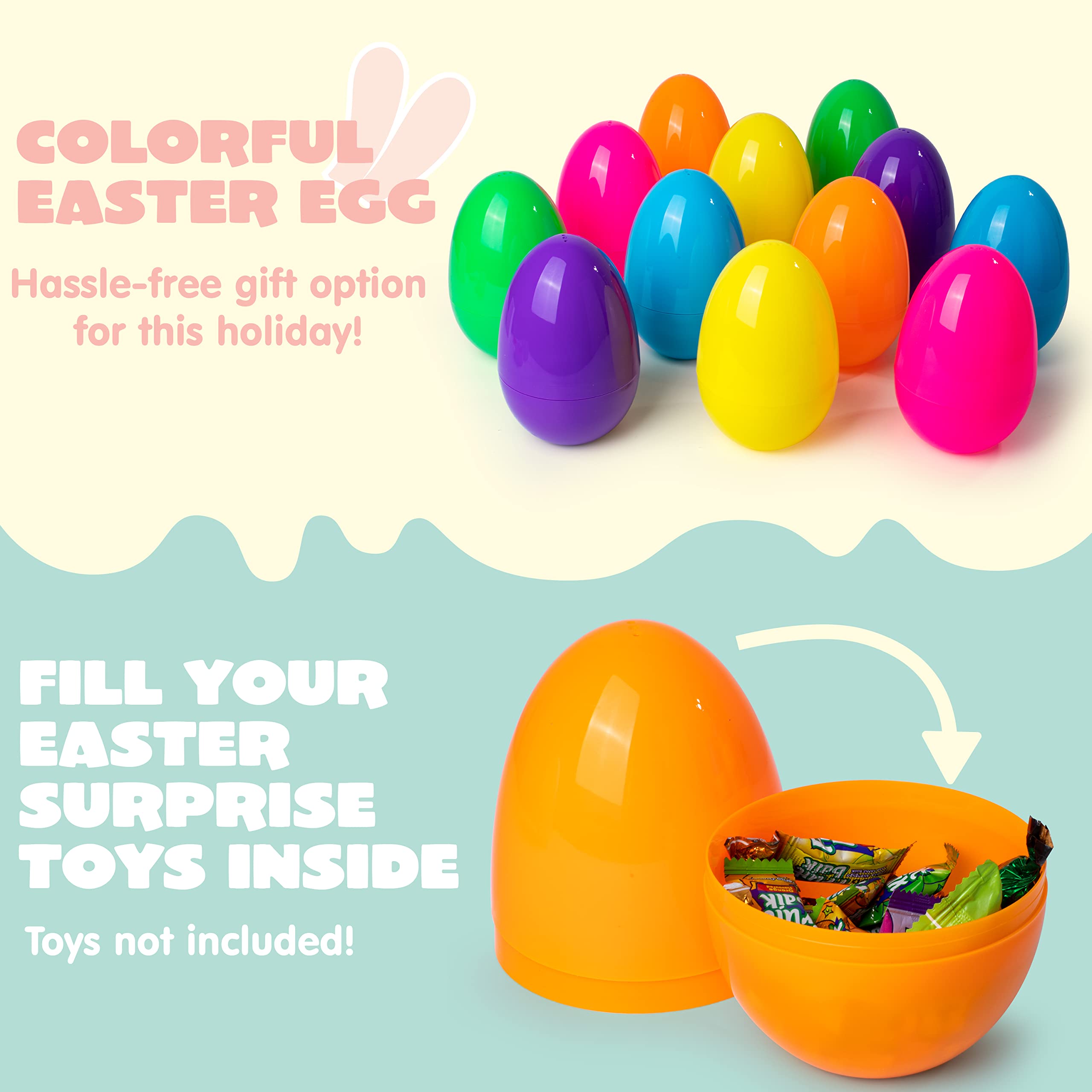Foto 5 pulgar | Huevos De Pascua Gigantes De Plástico Joyin, 7 Pulgadas, 6 Unidades, Colores Surtidos - Venta Internacional.