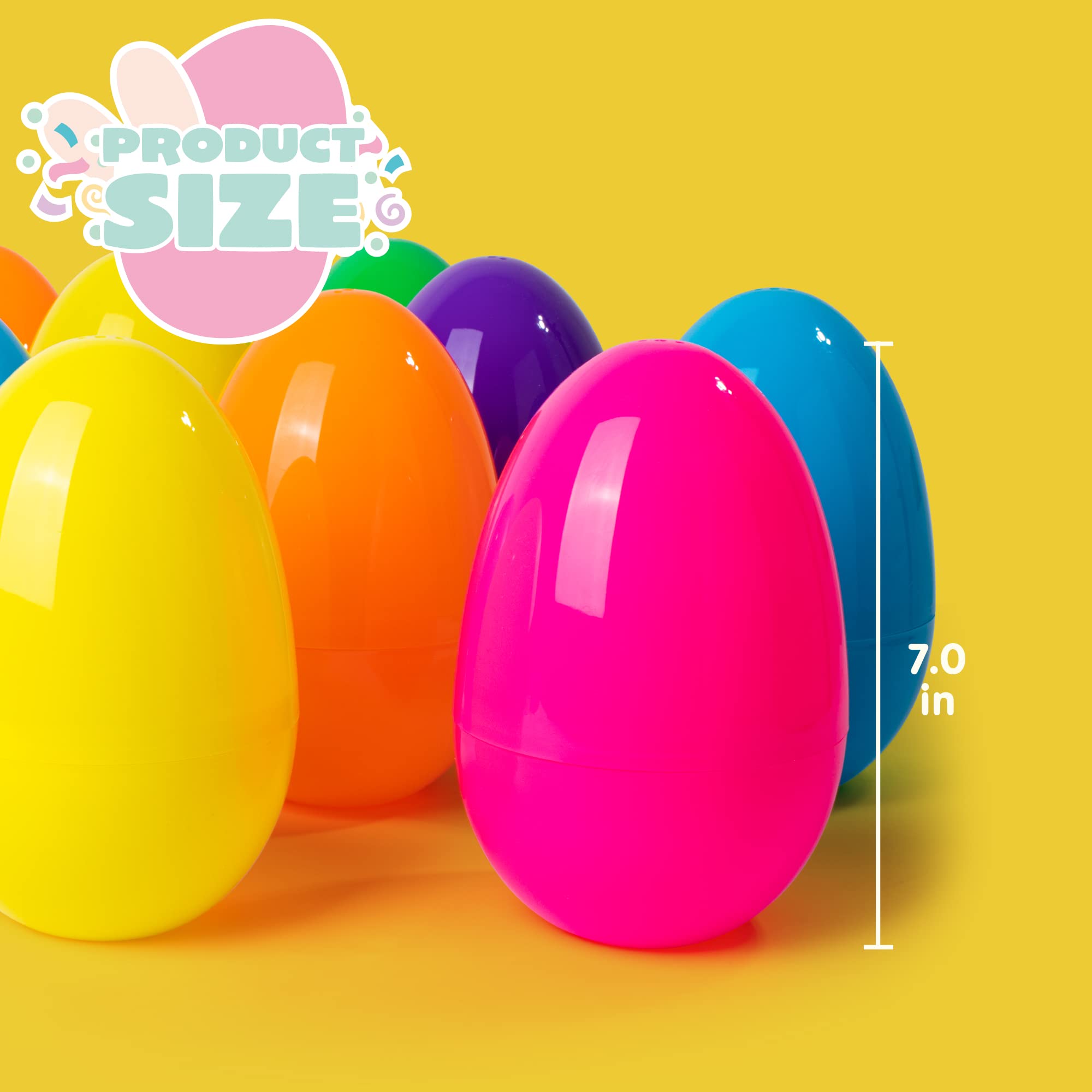 Foto 7 pulgar | Huevos De Pascua Gigantes De Plástico Joyin, 7 Pulgadas, 6 Unidades, Colores Surtidos - Venta Internacional.