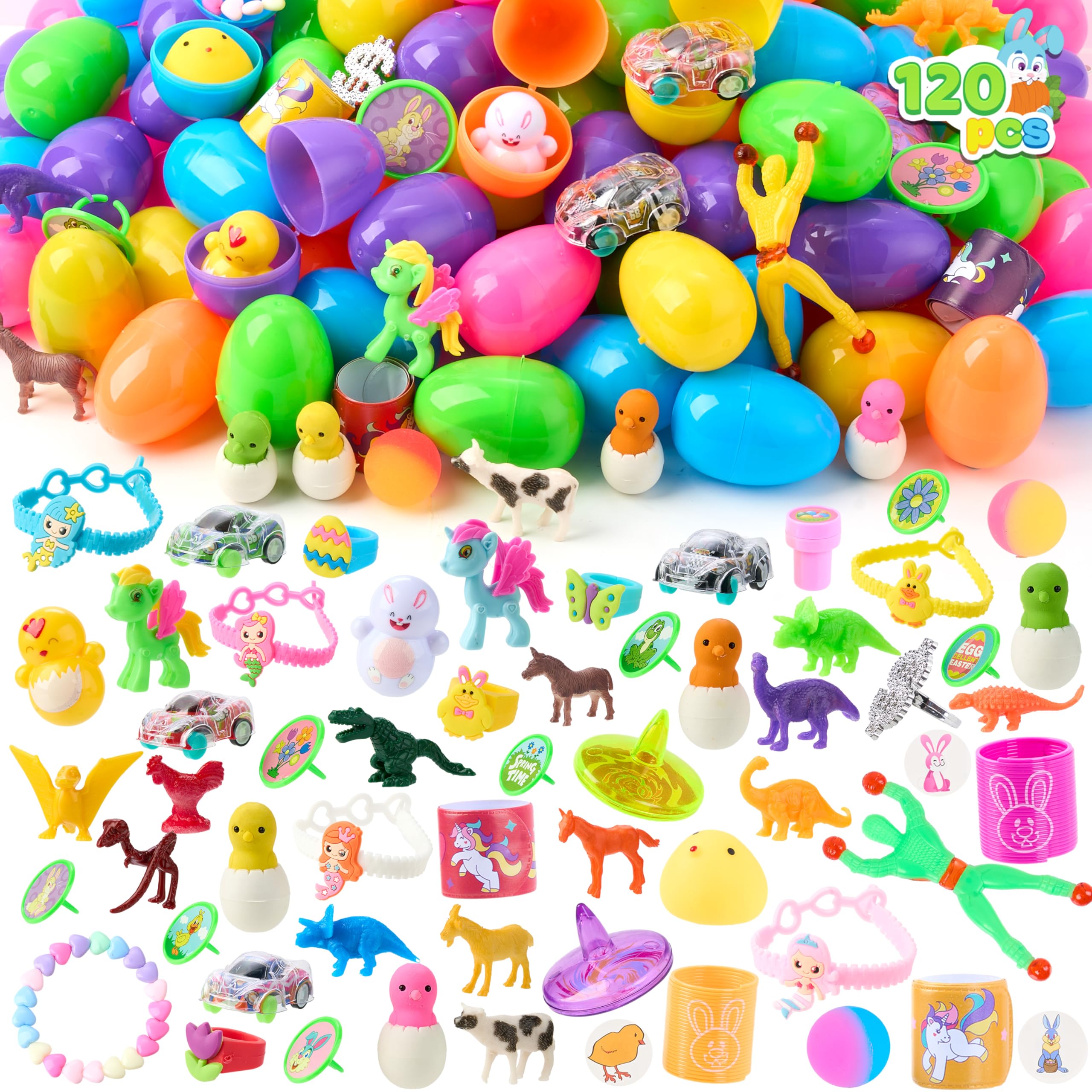 Huevos De Pascua Precargados Joyin, 120 Unidades, Con Juguetes Y Pegatinas En El Interior - Venta Internacional.