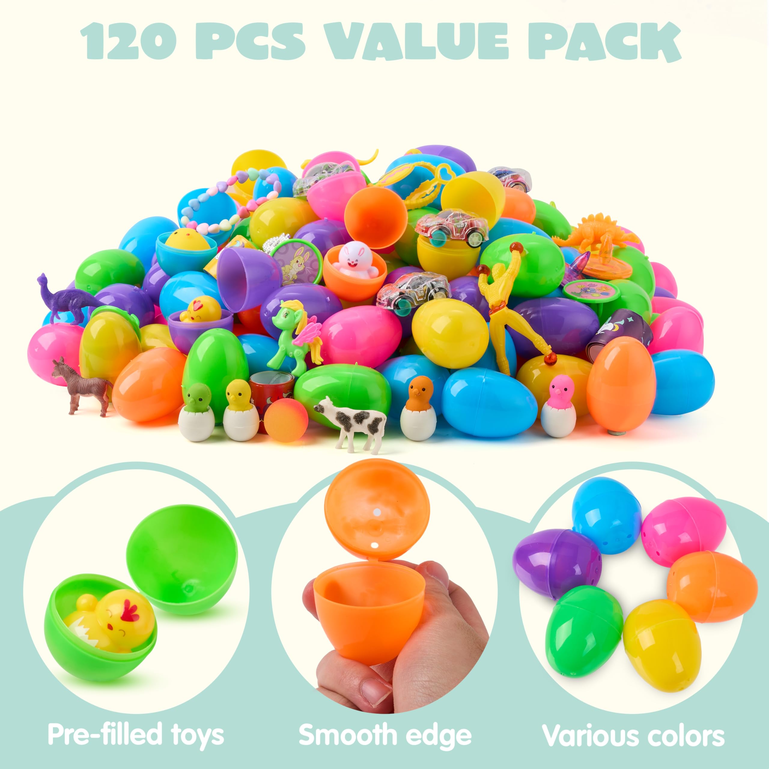 Foto 4 pulgar | Huevos De Pascua Precargados Joyin, 120 Unidades, Con Juguetes Y Pegatinas En El Interior - Venta Internacional.