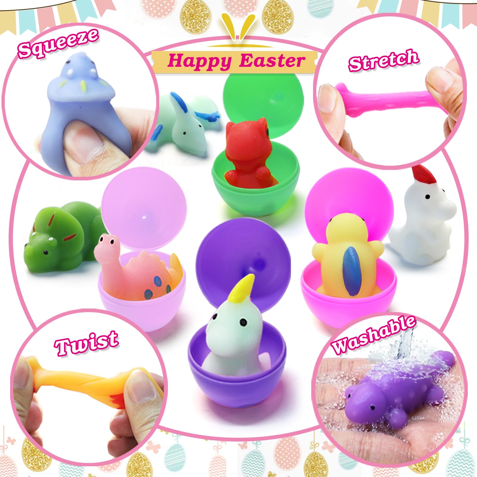Foto 4 pulgar | Huevos Rellenos De Pascua Letapapa Con Dinosaurios Squishy Toys X24 - Venta Internacional.