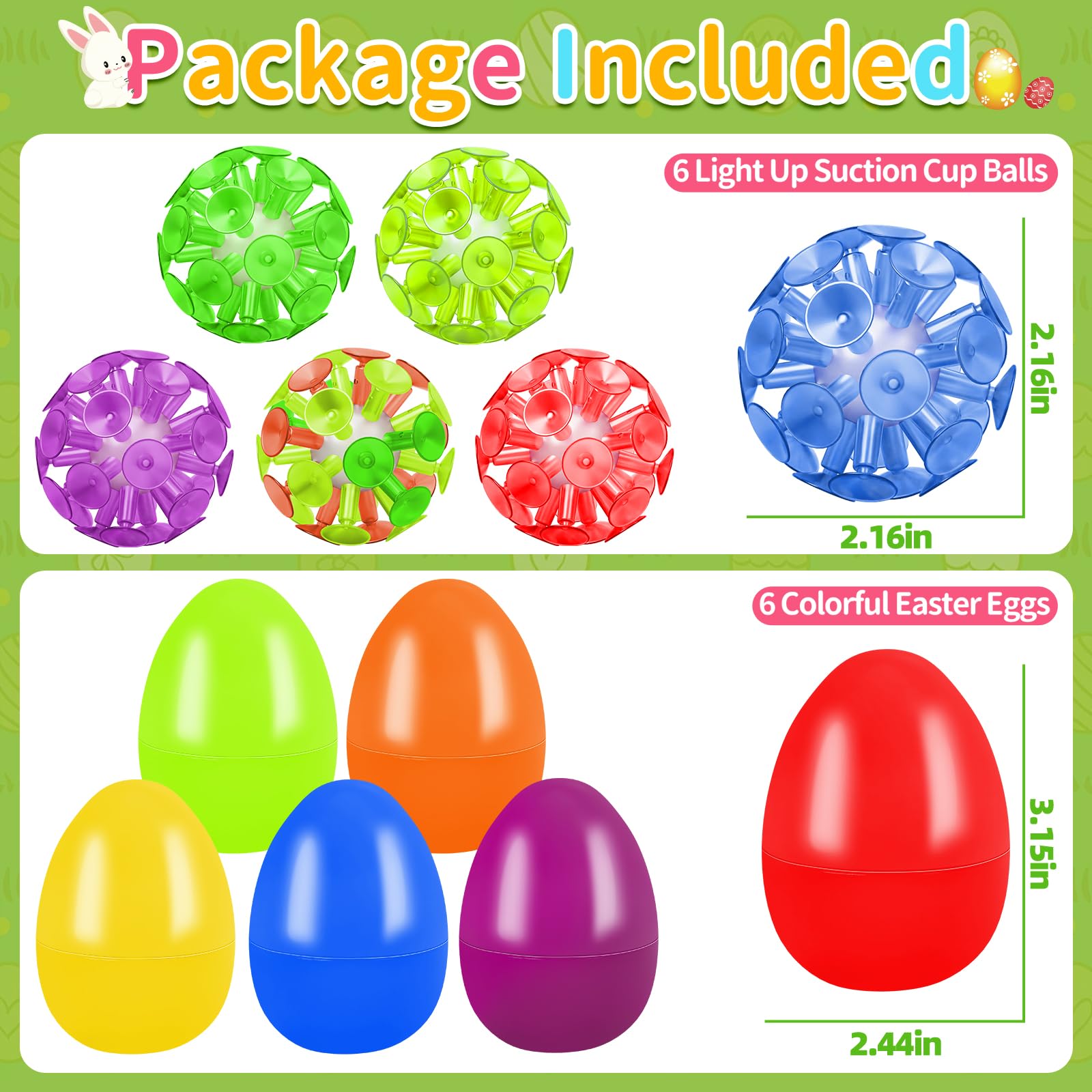 Foto 3 pulgar | Huevos De Pascua Letapapa Precargados Con Bolas De Ventosa Iluminadas - Venta Internacional.