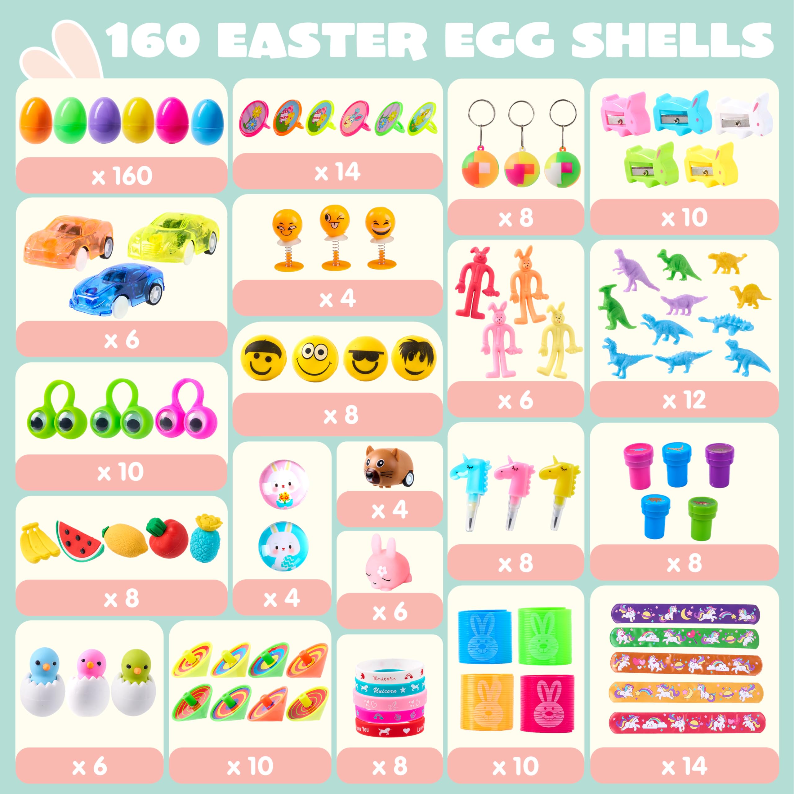 Foto 3 pulgar | Huevos De Pascua Precargados Joyin, 160 Unidades, Con Varios Juguetes - Venta Internacional.