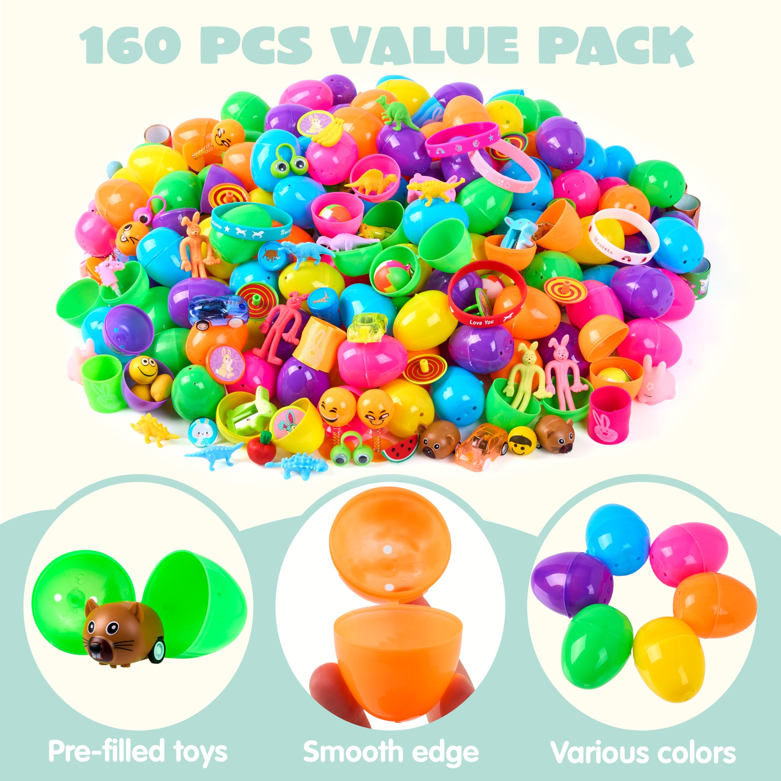 Foto 4 pulgar | Huevos De Pascua Precargados Joyin, 160 Unidades, Con Varios Juguetes - Venta Internacional.
