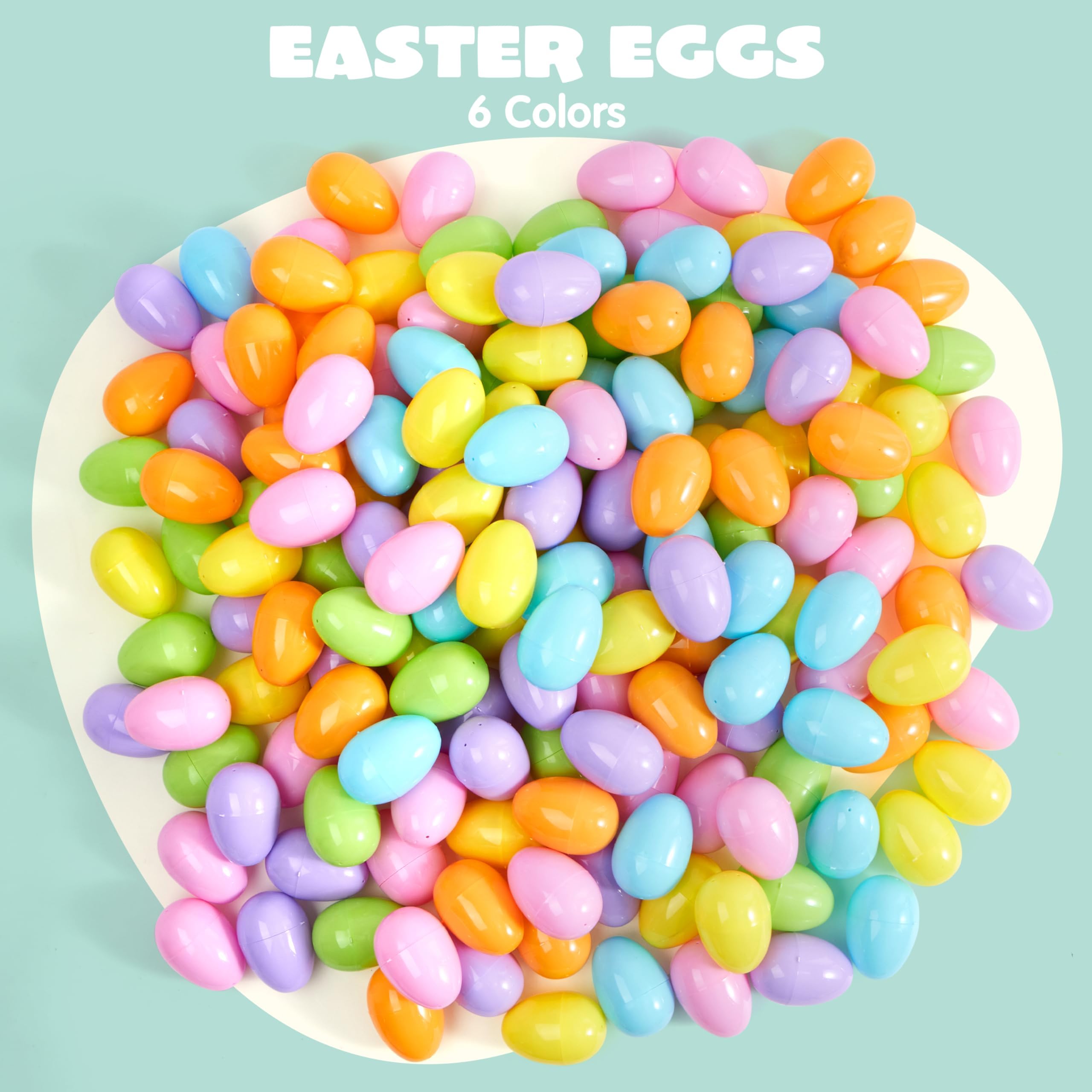 Foto 2 | Huevos De Pascua Joyin, 100 Unidades, Grandes, De Plástico, Pastel, 8 Cm, Coloridos - Venta Internacional.