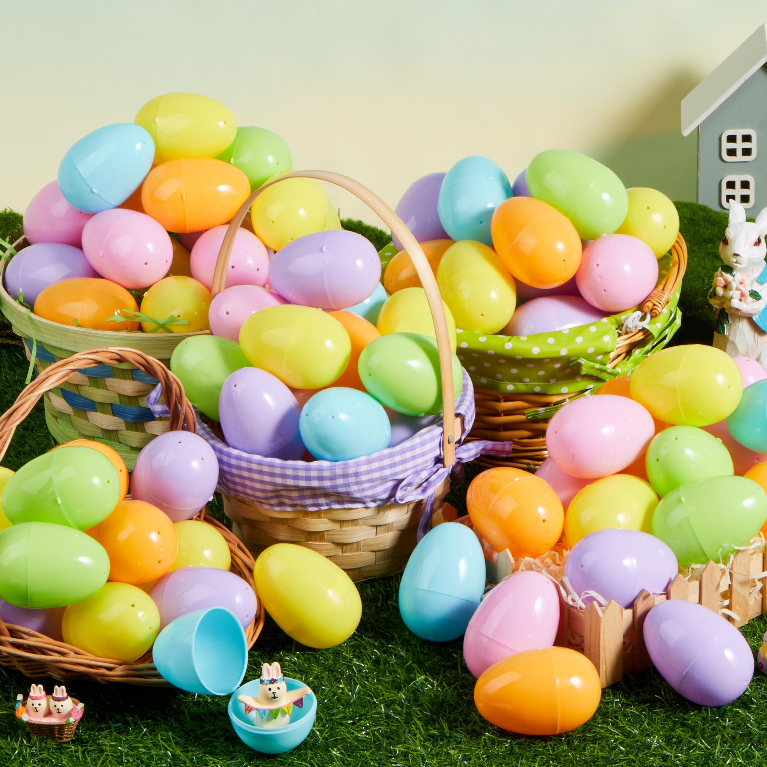 Foto 7 | Huevos De Pascua Joyin, 100 Unidades, Grandes, De Plástico, Pastel, 8 Cm, Coloridos - Venta Internacional.