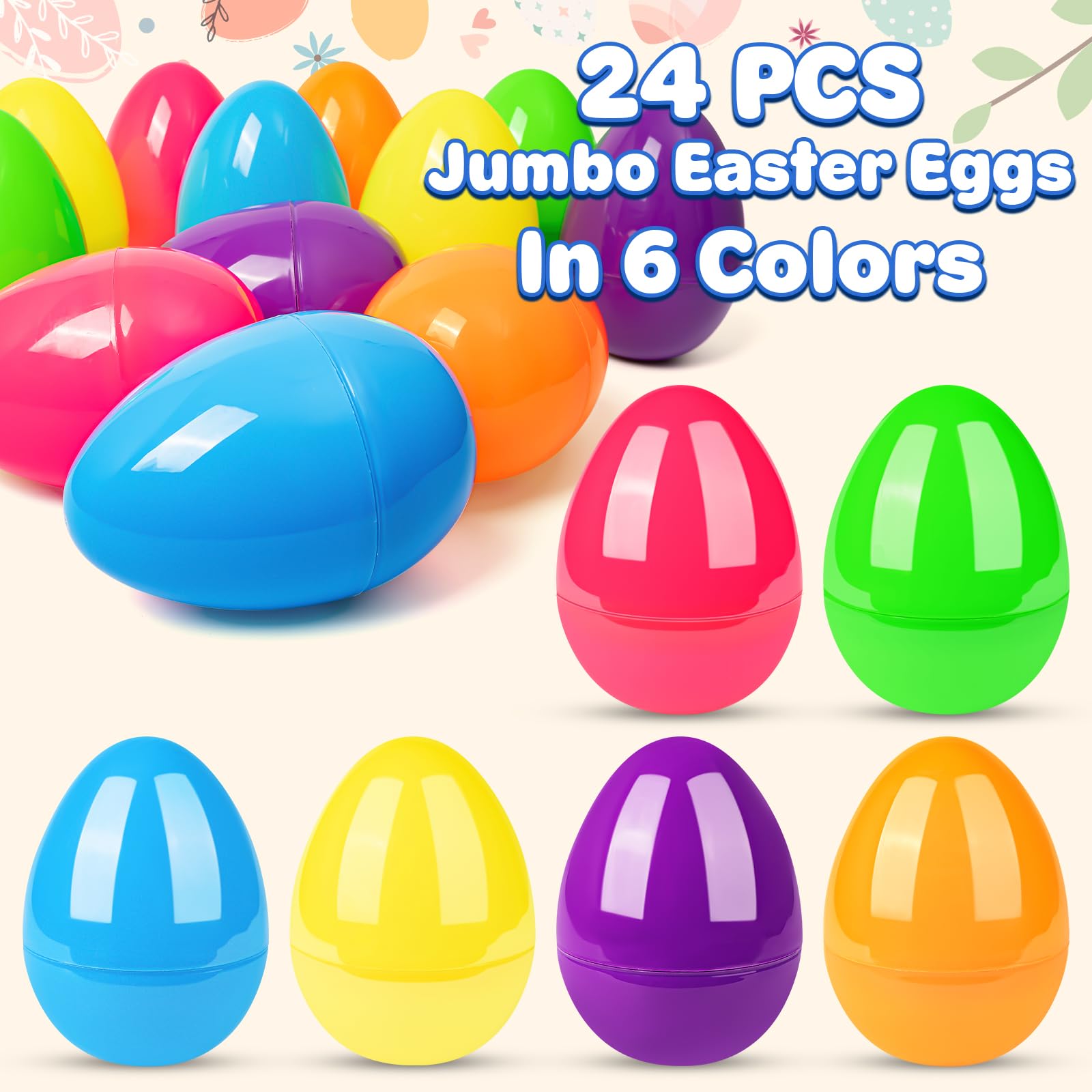 Foto 3 pulgar | Huevos De Pascua Gigantes Baingesk De 6 Pulgadas, 24 Unidades, Para Cazar Con Caramelos Y Juguetes - Venta Internaciona