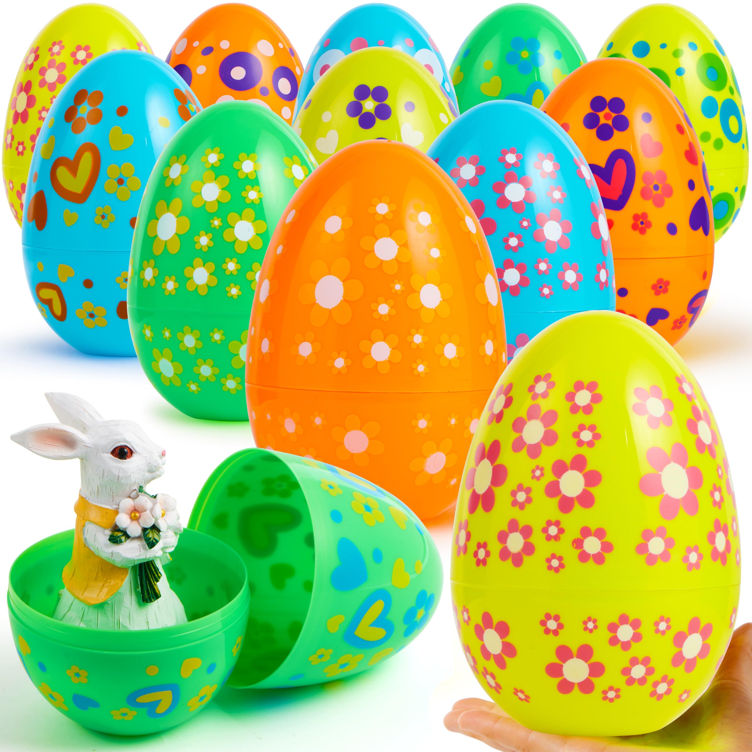 Huevos De Pascua De Plástico Joyin Jumbo De 7 Pulgadas, 6 Colores, 12 Unidades - Venta Internacional.
