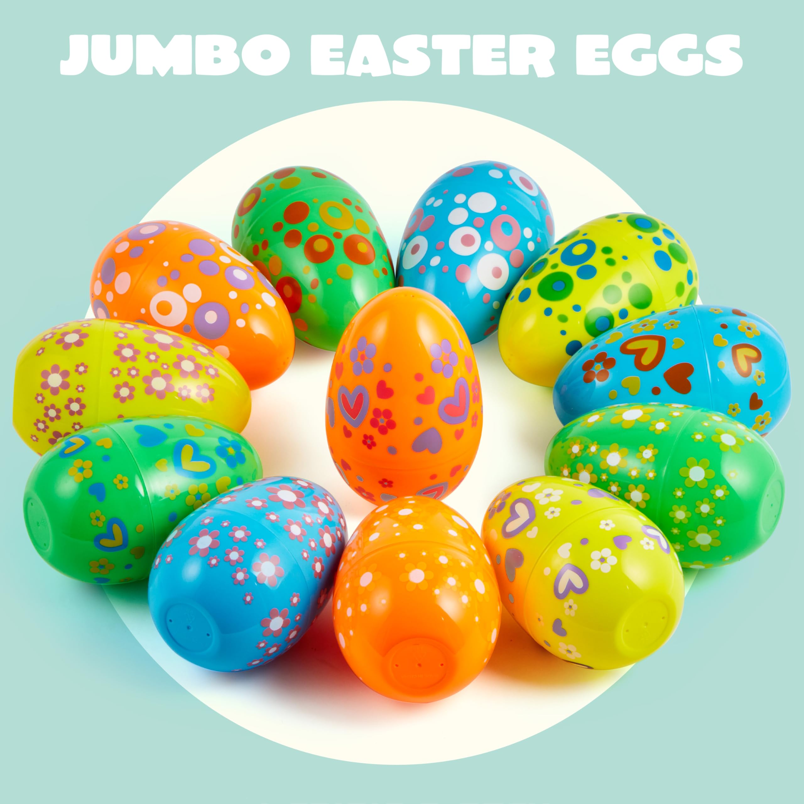 Foto 3 pulgar | Huevos De Pascua De Plástico Joyin Jumbo De 7 Pulgadas, 6 Colores, 12 Unidades - Venta Internacional.