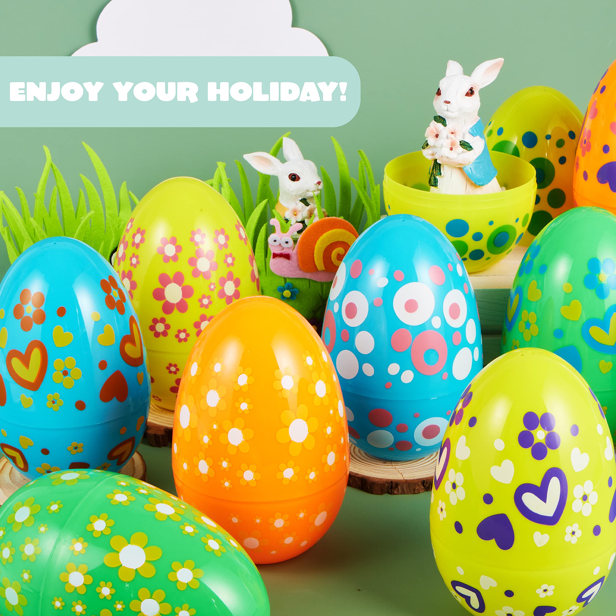Foto 5 pulgar | Huevos De Pascua De Plástico Joyin Jumbo De 7 Pulgadas, 6 Colores, 12 Unidades - Venta Internacional.