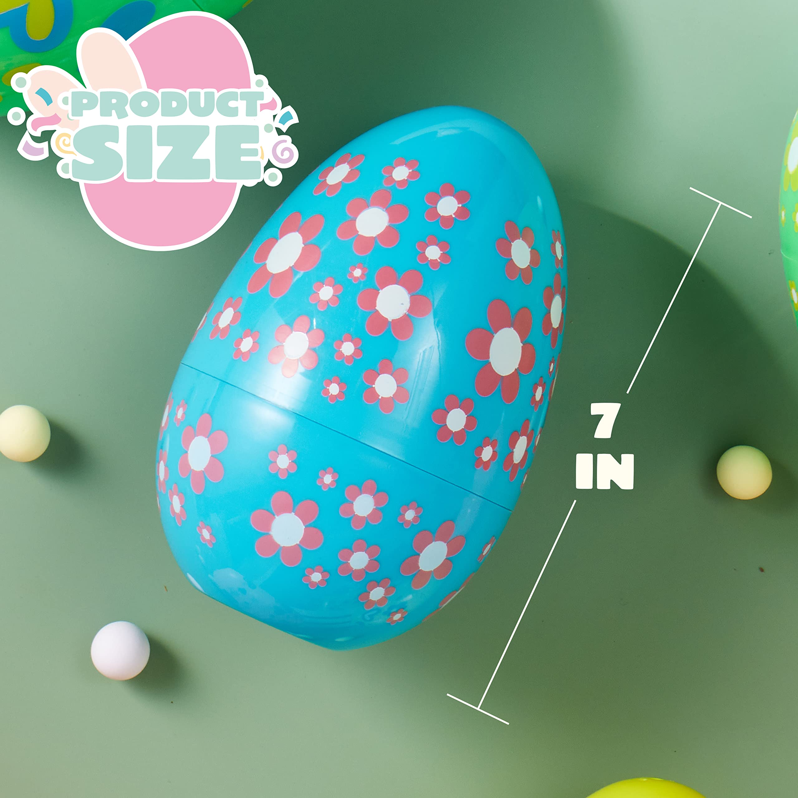 Foto 6 pulgar | Huevos De Pascua De Plástico Joyin Jumbo De 7 Pulgadas, 6 Colores, 12 Unidades - Venta Internacional.