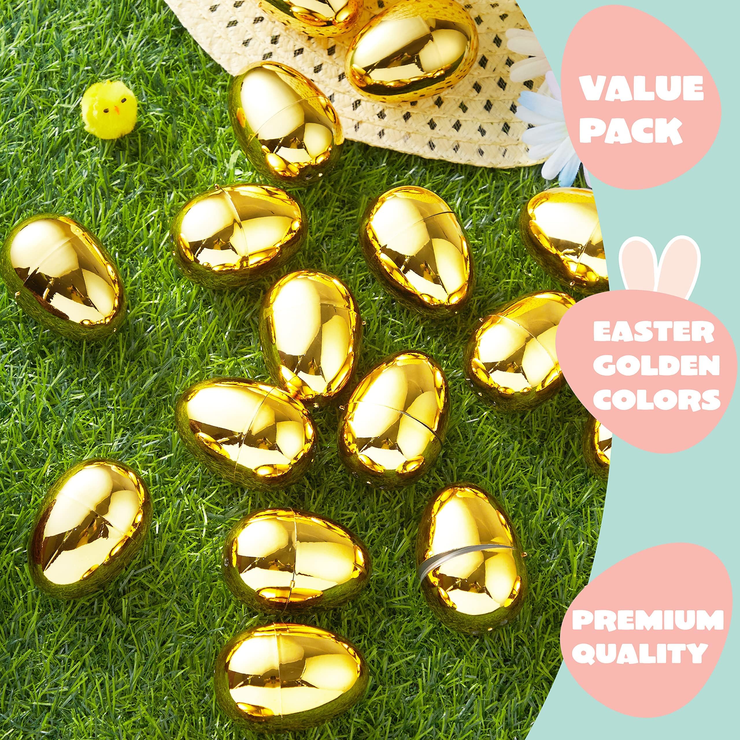 Foto 3 pulgar | Huevos De Pascua Dorados Joyin, 18 Unidades, Plástico Metálico, 2,3 Cm - Venta Internacional.