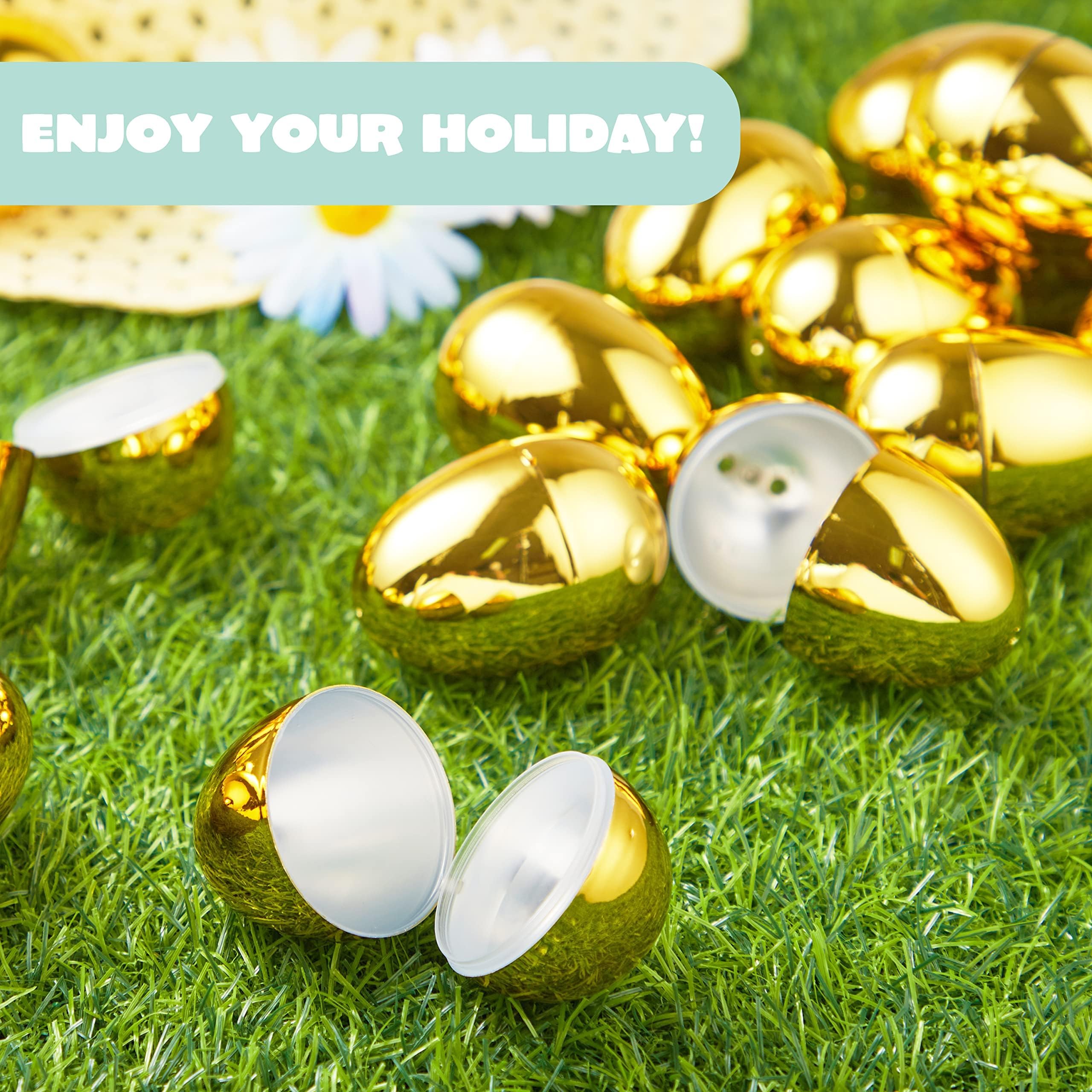 Foto 4 | Huevos De Pascua Dorados Joyin, 18 Unidades, Plástico Metálico, 2,3 Cm - Venta Internacional.