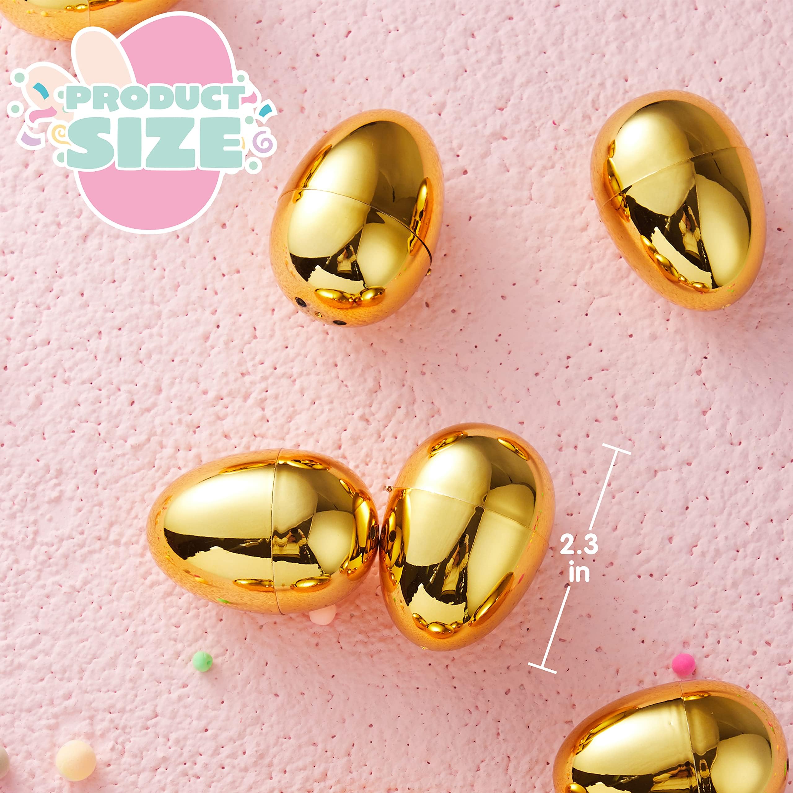 Foto 6 pulgar | Huevos De Pascua Dorados Joyin, 18 Unidades, Plástico Metálico, 2,3 Cm - Venta Internacional.