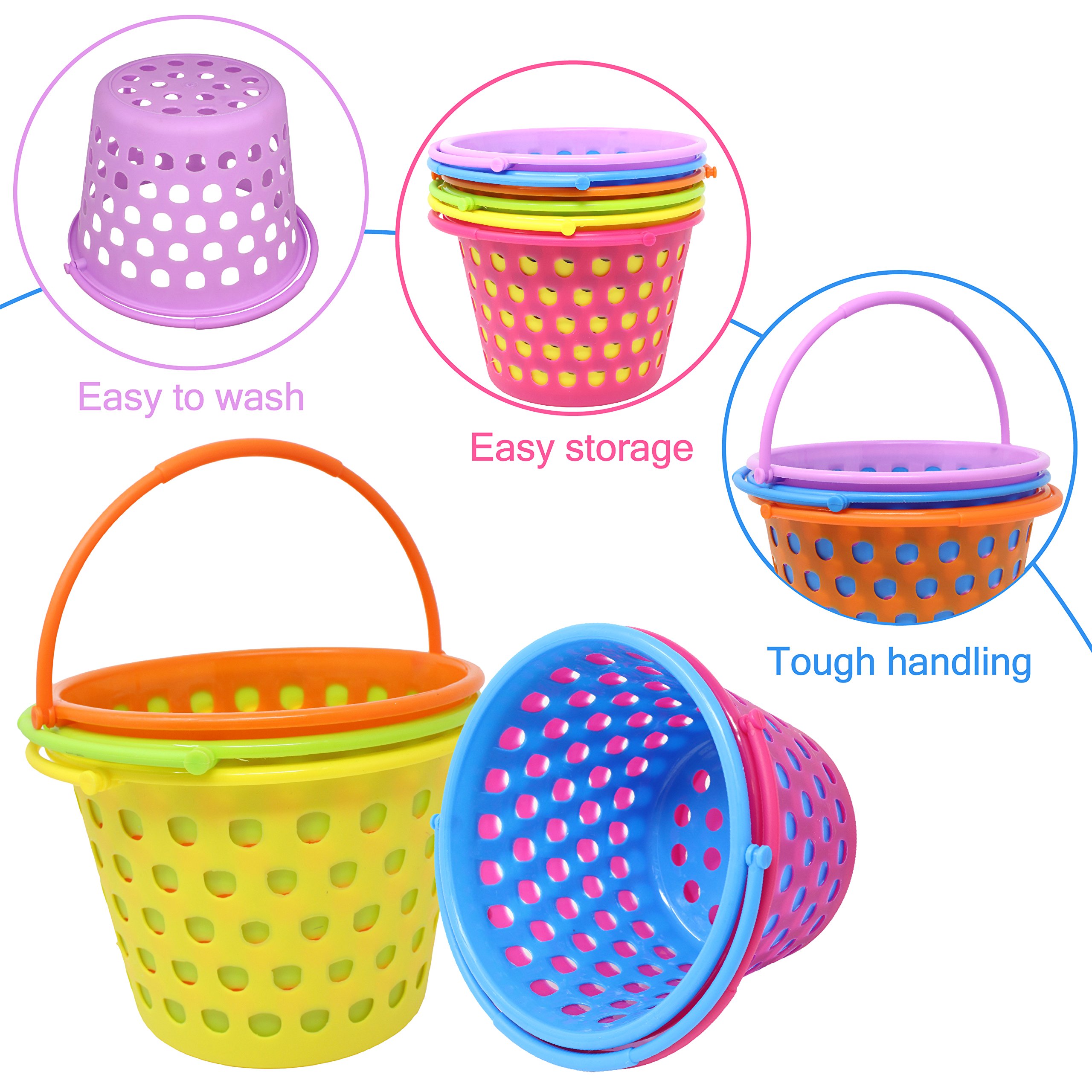 Foto 5 pulgar | Cestas De Plástico Para Pascua Joyin, 6 Piezas, Con Asa Y Césped - Venta Internacional.