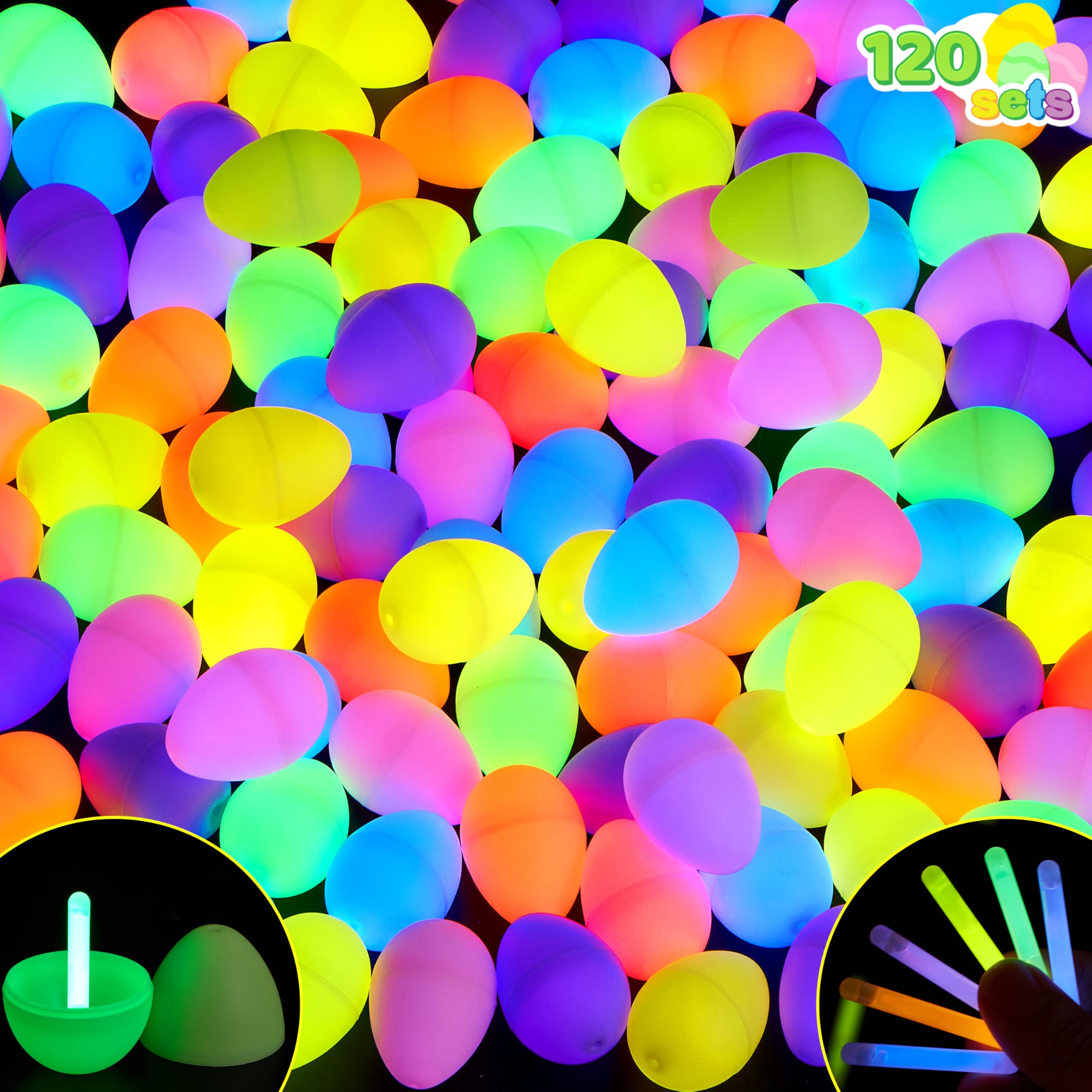 Foto 1 | Huevos De Pascua Joyin 120 Unidades Con 120 Minibarras Luminosas Para Niños - Venta Internacional.