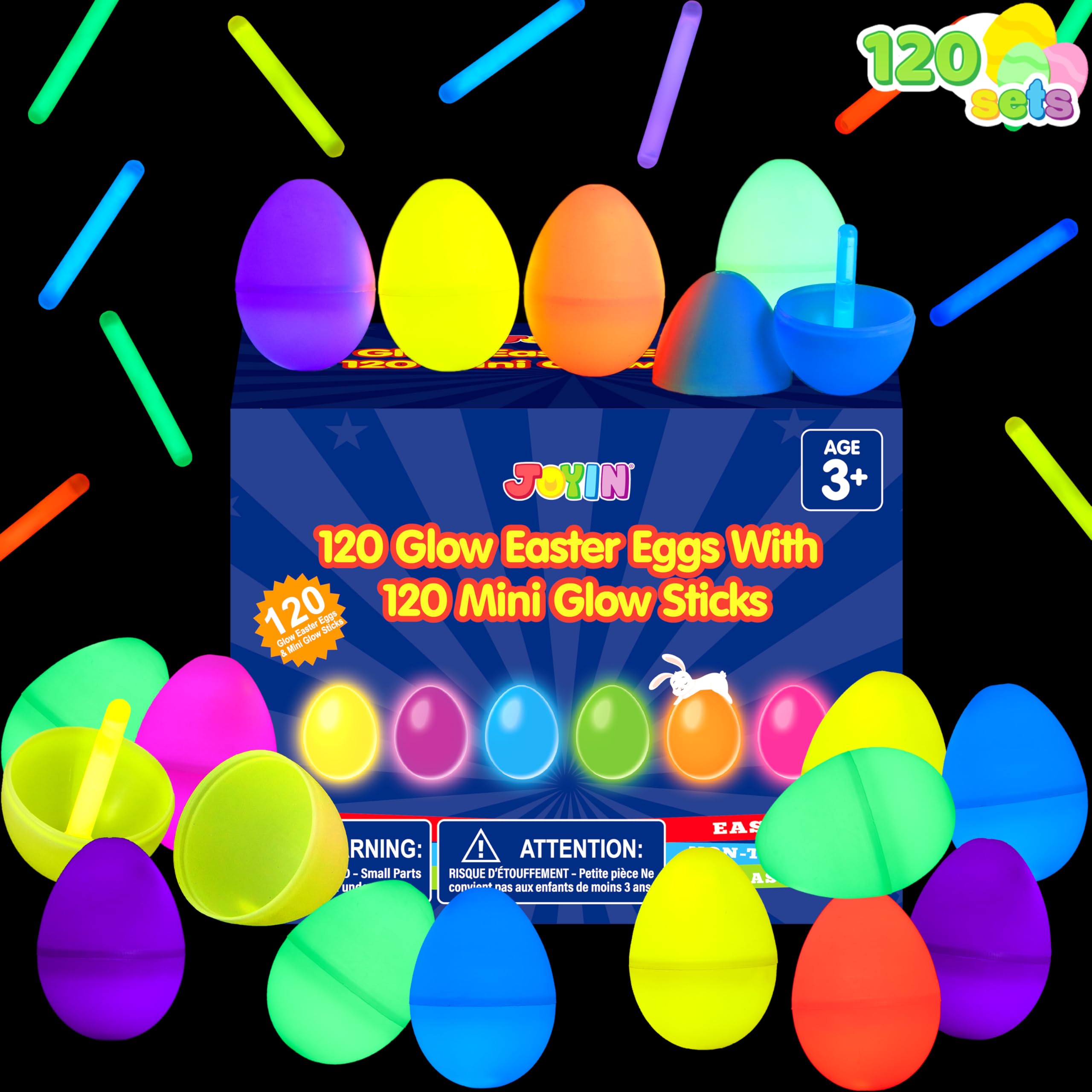 Foto 6 pulgar | Huevos De Pascua Joyin 120 Unidades Con 120 Minibarras Luminosas Para Niños - Venta Internacional.