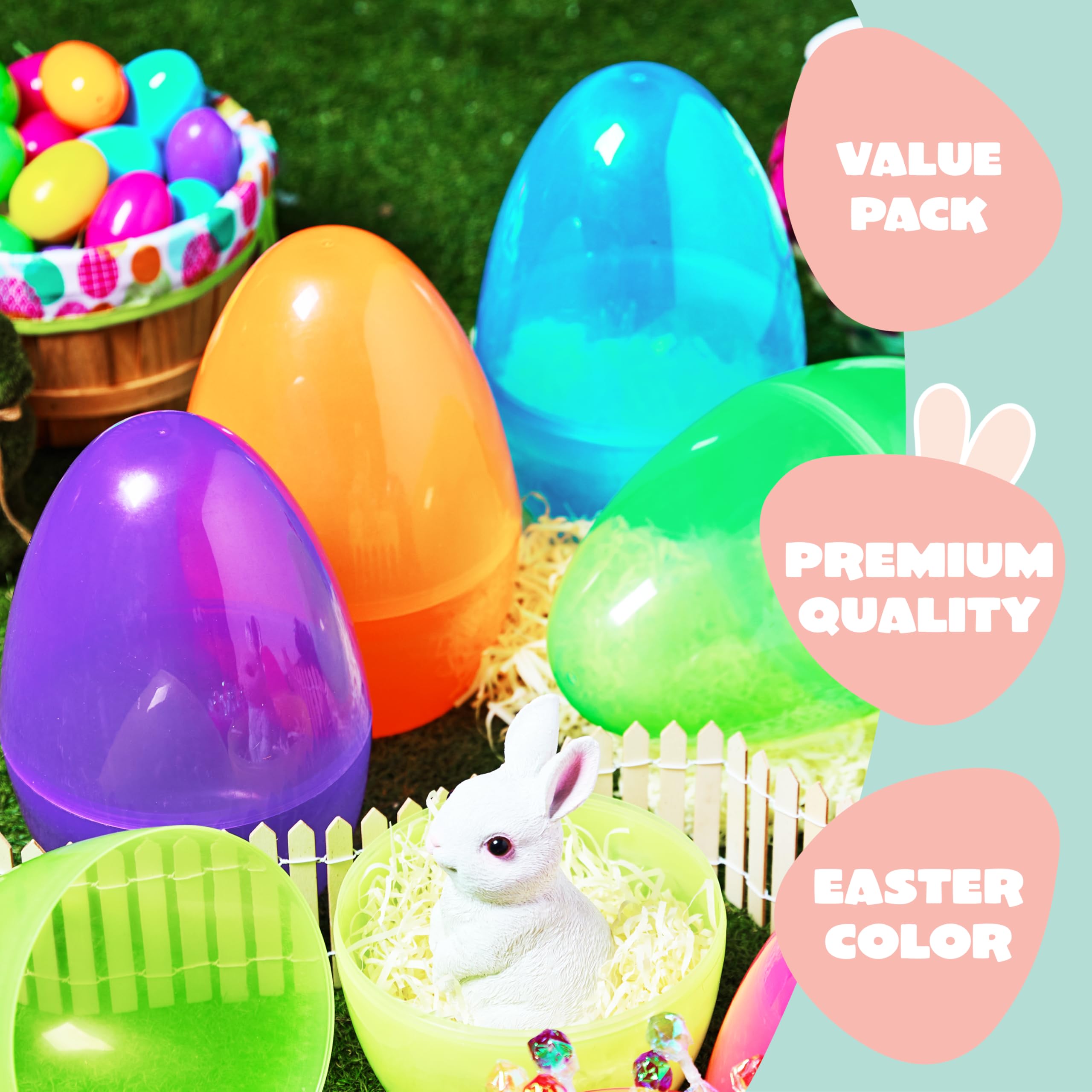 Foto 4 pulgar | Huevos De Pascua Joyin 10 Gigantes De 25 Cm, Rellenables De Plástico, 6 Colores - Venta Internacional.