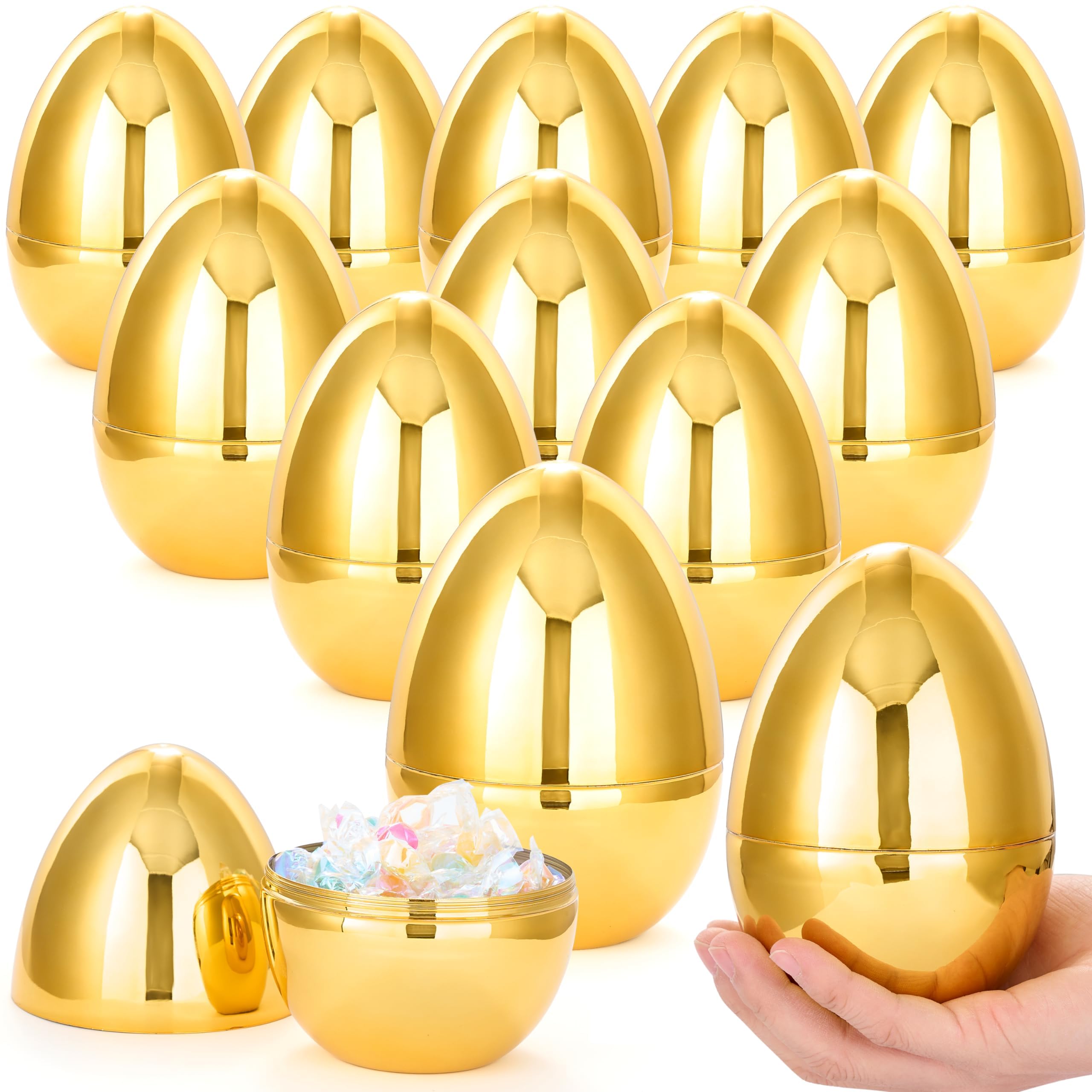 Foto 2 pulgar | Huevos De Pascua Dorados Gigantes Joyin, 6 Pulgadas, Metálicos, 12 Unidades - Venta Internacional.
