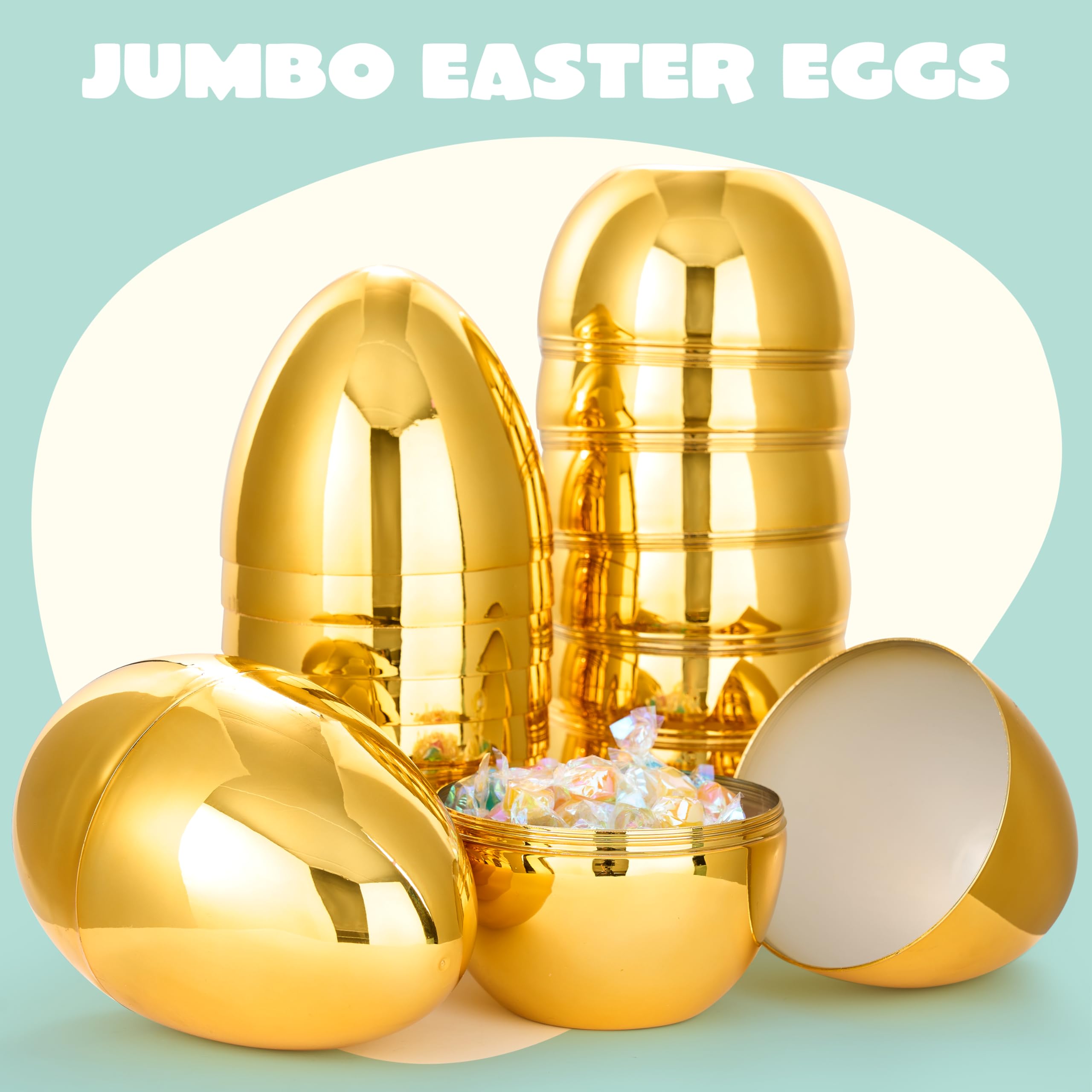 Foto 2 | Huevos De Pascua Dorados Gigantes Joyin, 6 Pulgadas, Metálicos, 12 Unidades - Venta Internacional.