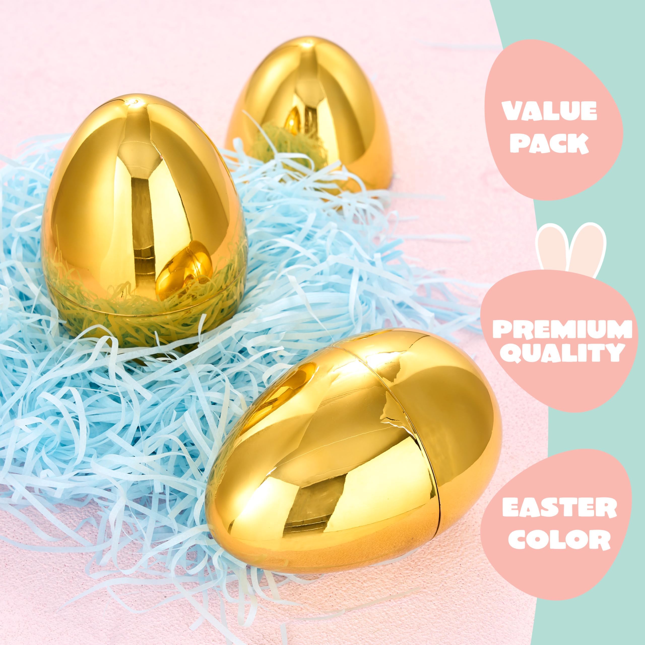 Foto 4 pulgar | Huevos De Pascua Dorados Gigantes Joyin, 6 Pulgadas, Metálicos, 12 Unidades - Venta Internacional.