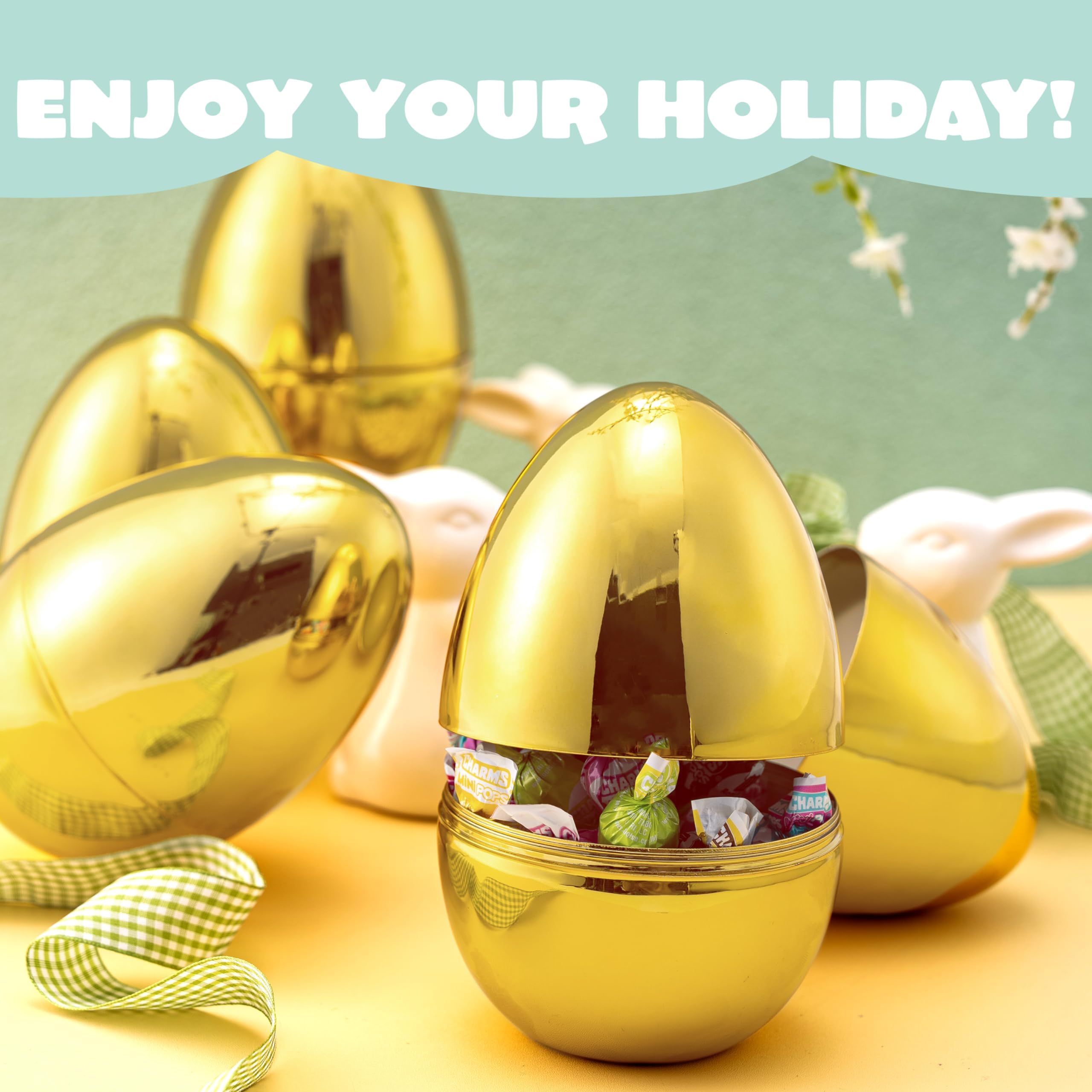 Foto 5 | Huevos De Pascua Dorados Gigantes Joyin, 6 Pulgadas, Metálicos, 12 Unidades - Venta Internacional.