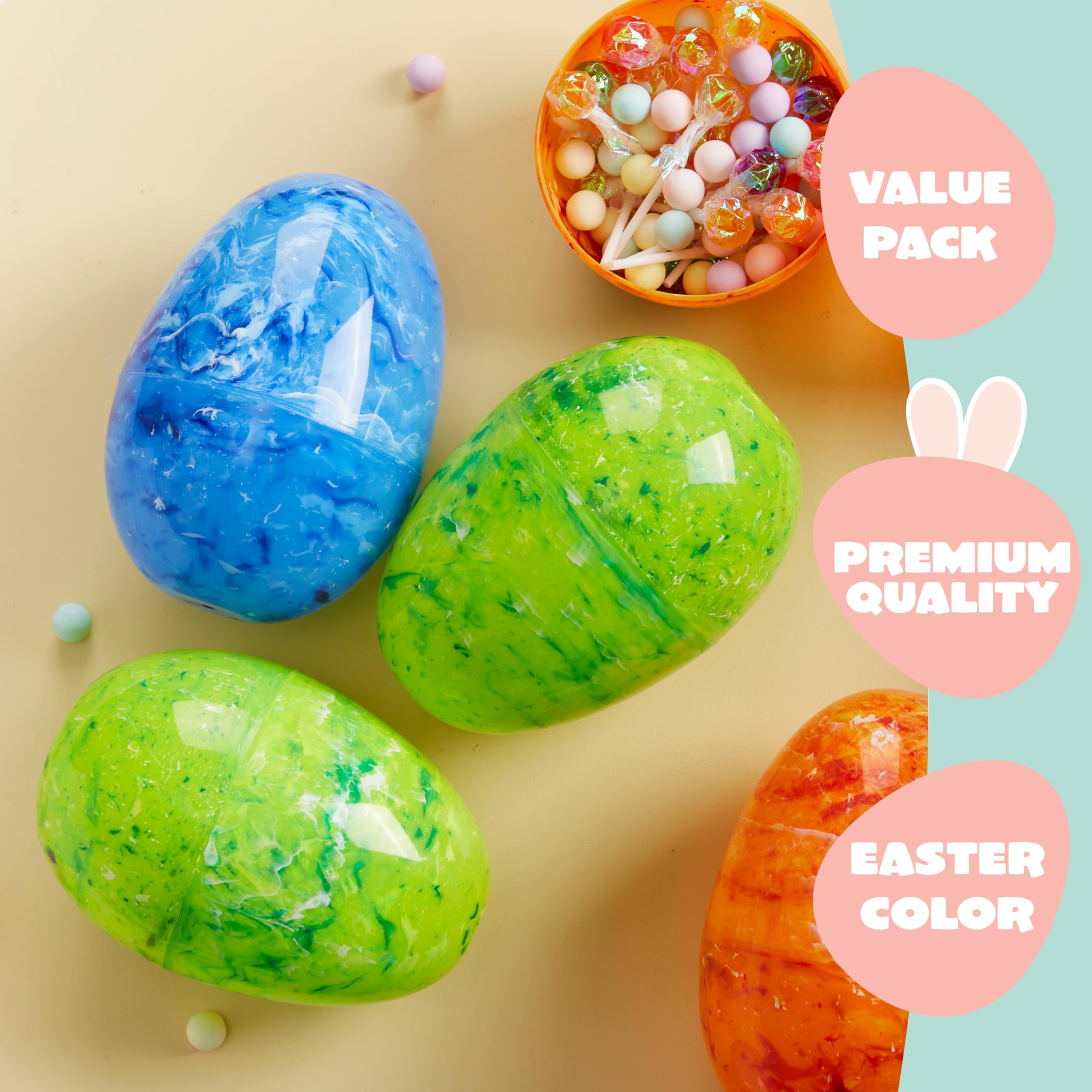 Foto 4 pulgar | Huevos De Pascua De Plástico Joyin, Estilo Mármol, 6 Pulgadas, 12 Unidades - Venta Internacional.