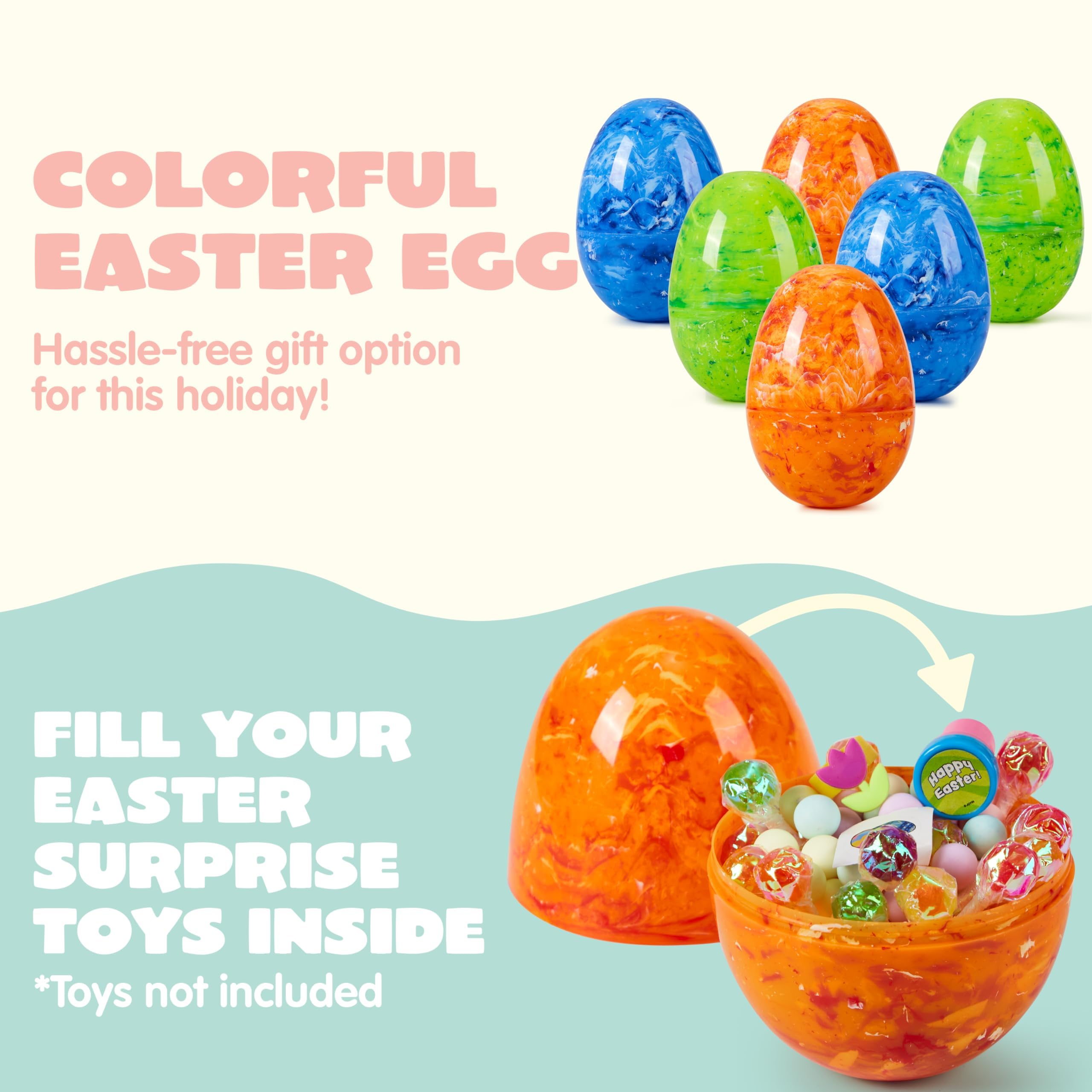 Foto 5 pulgar | Huevos De Pascua De Plástico Joyin, Estilo Mármol, 6 Pulgadas, 12 Unidades - Venta Internacional.