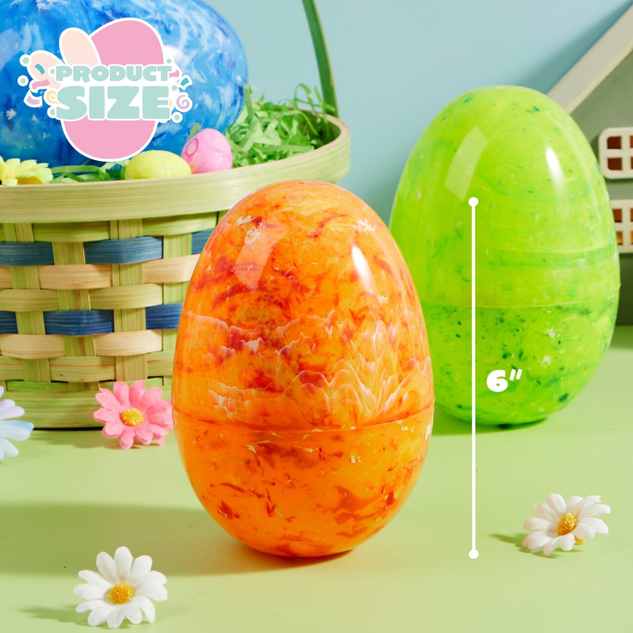 Foto 7 pulgar | Huevos De Pascua De Plástico Joyin, Estilo Mármol, 6 Pulgadas, 12 Unidades - Venta Internacional.