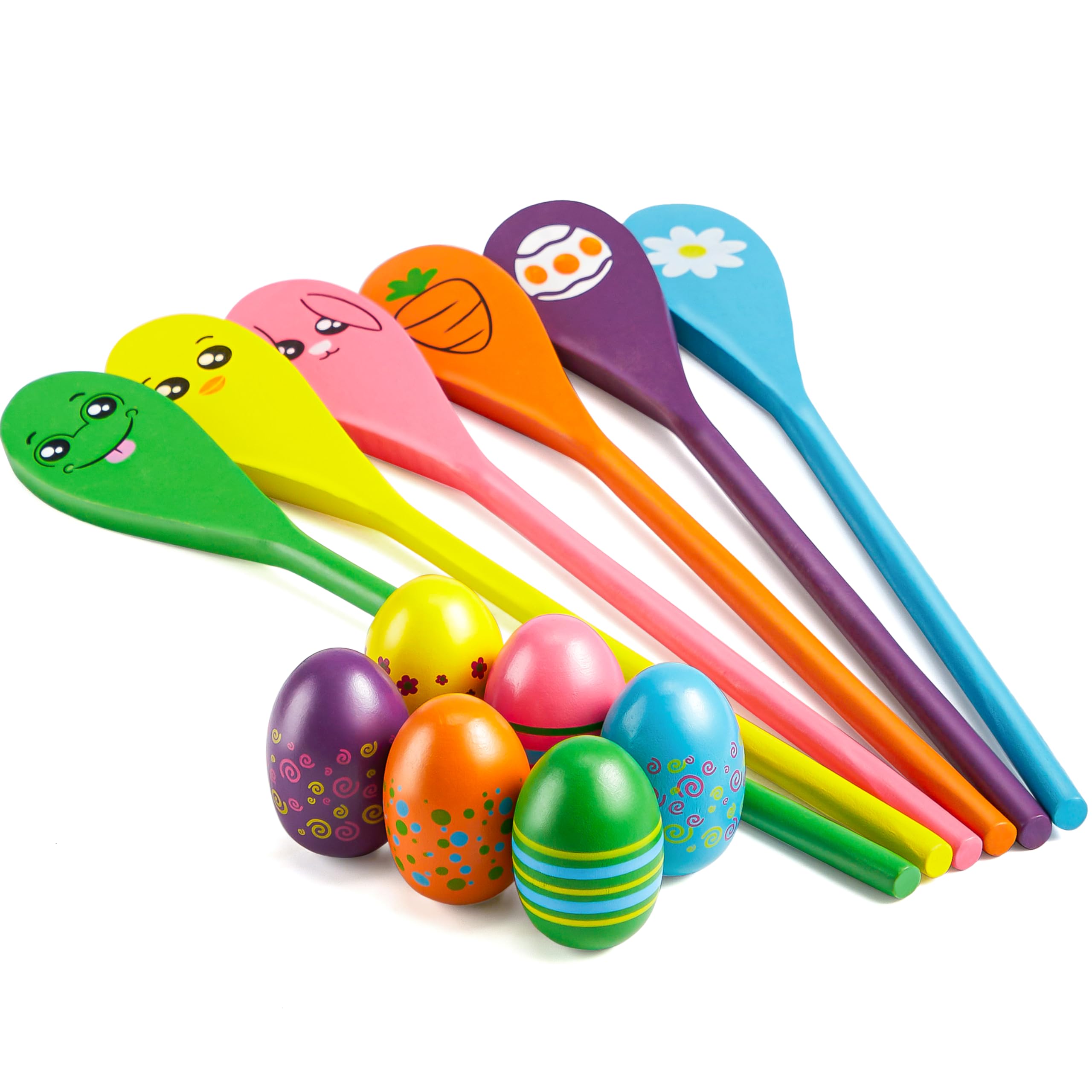 Juego De Carreras De Huevos Y Cucharas De Pascua Joyin Para 6 Jugadores, 12 Unidades - Venta Internacional.
