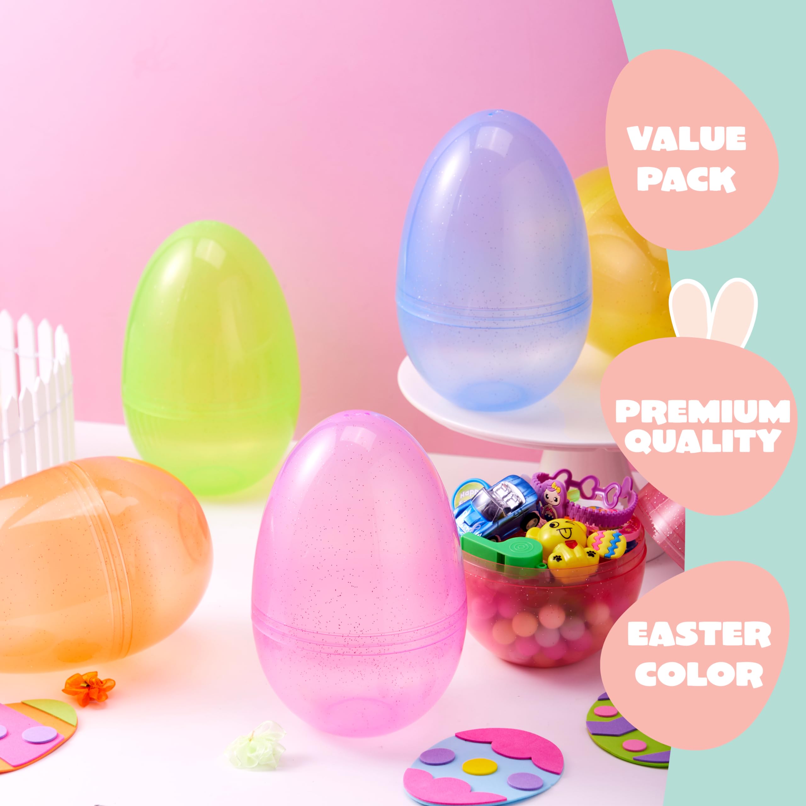 Foto 4 pulgar | Huevos De Pascua De Plástico Joyin Jumbo De 7 Pulgadas, 6 Colores, 12 Unidades - Venta Internacional.