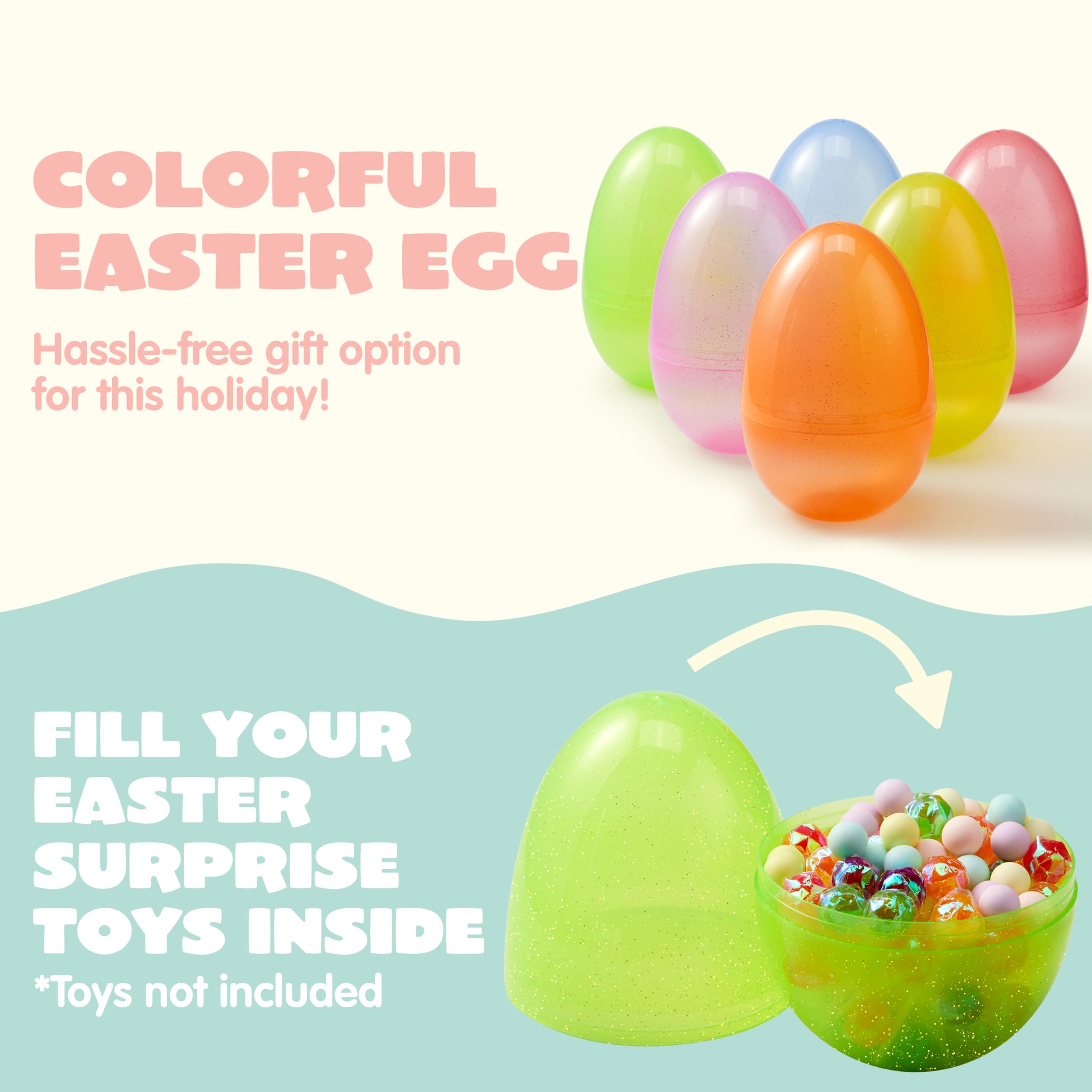 Foto 5 pulgar | Huevos De Pascua De Plástico Joyin Jumbo De 7 Pulgadas, 6 Colores, 12 Unidades - Venta Internacional.