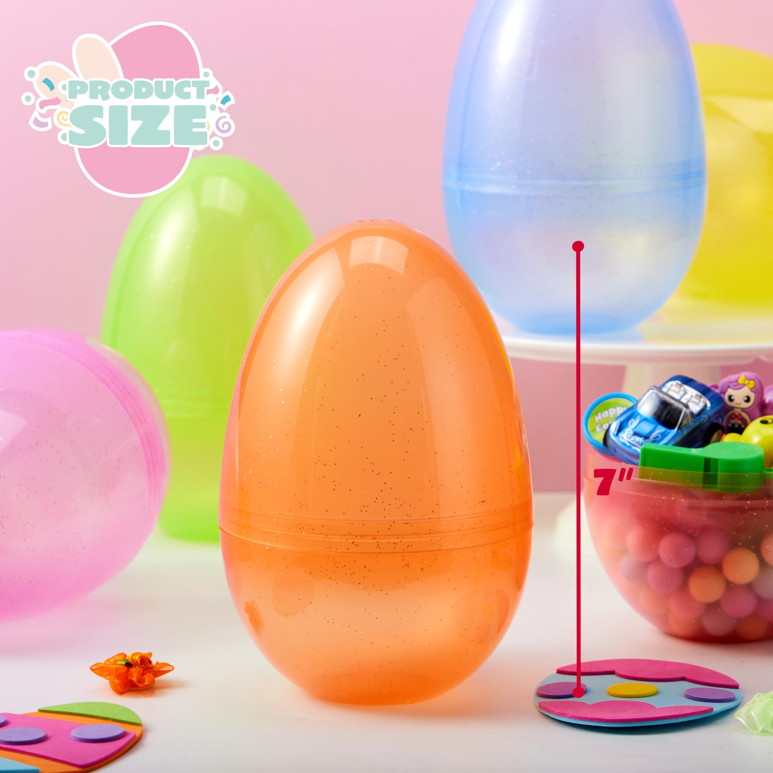 Foto 7 pulgar | Huevos De Pascua De Plástico Joyin Jumbo De 7 Pulgadas, 6 Colores, 12 Unidades - Venta Internacional.