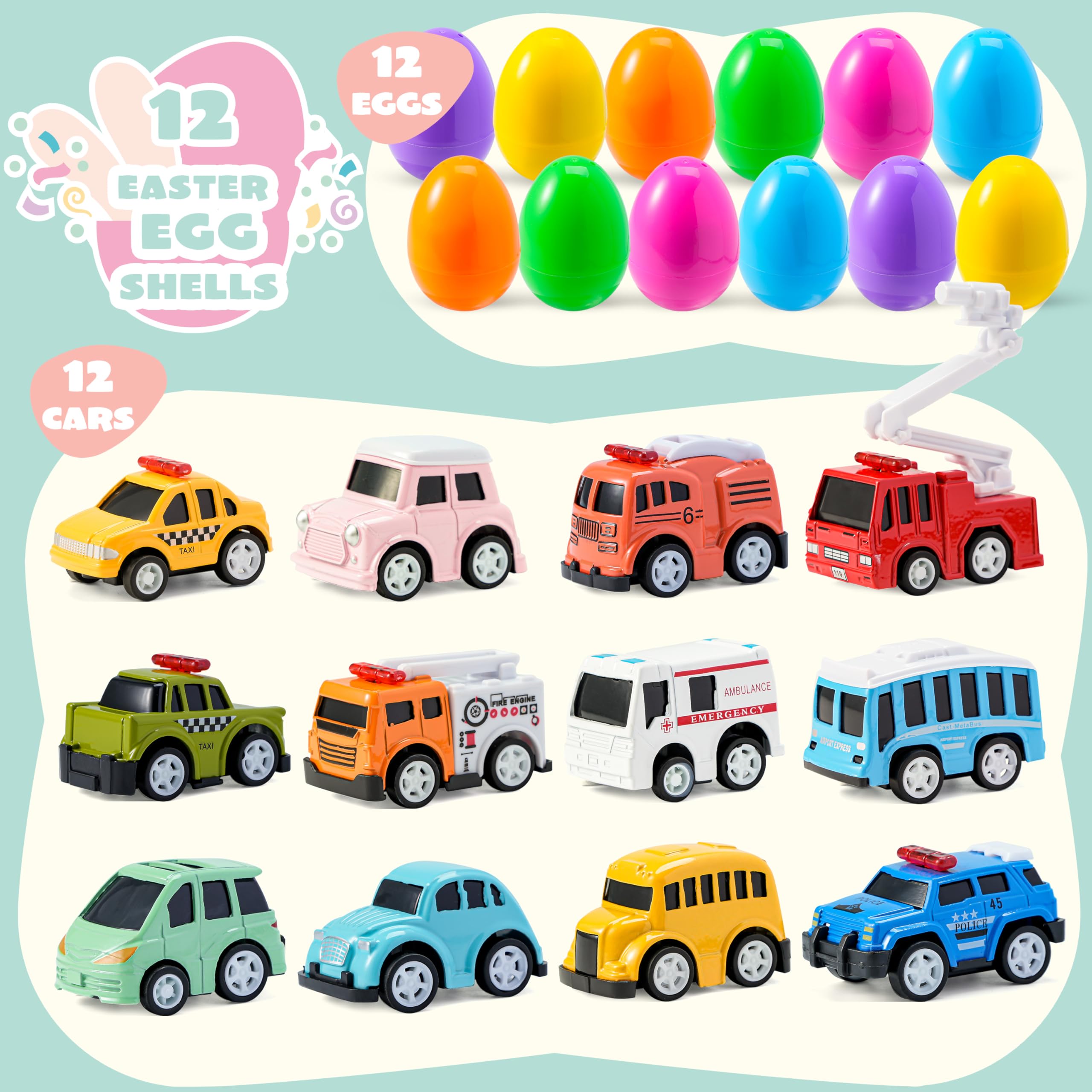 Foto 3 pulgar | Huevos De Pascua Precargados Joyin Con Coches Retráctiles, 12 Unidades Para Niños - Venta Internacional.
